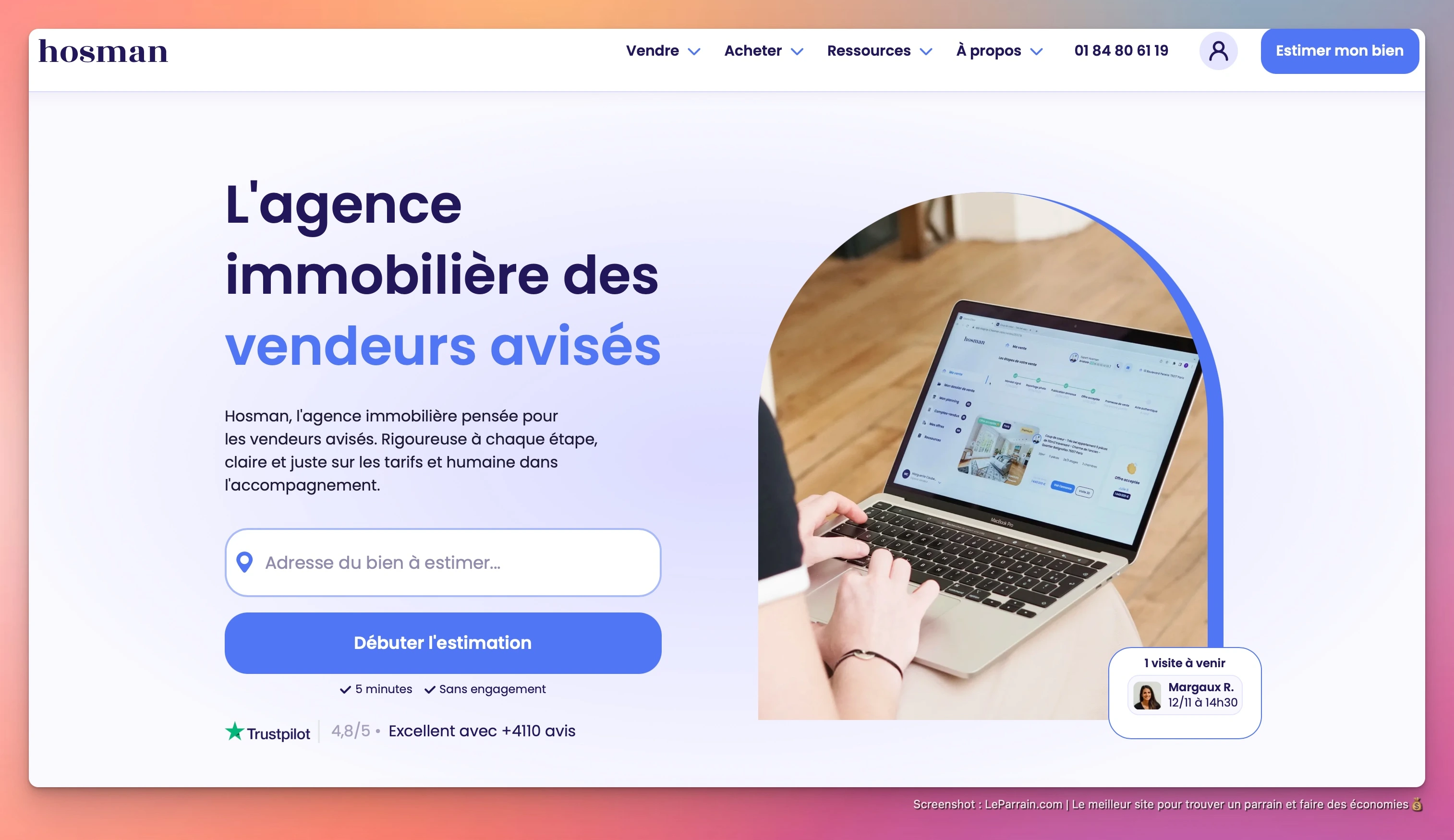 Capture d'écran 3 du programme de parrainage Hosman