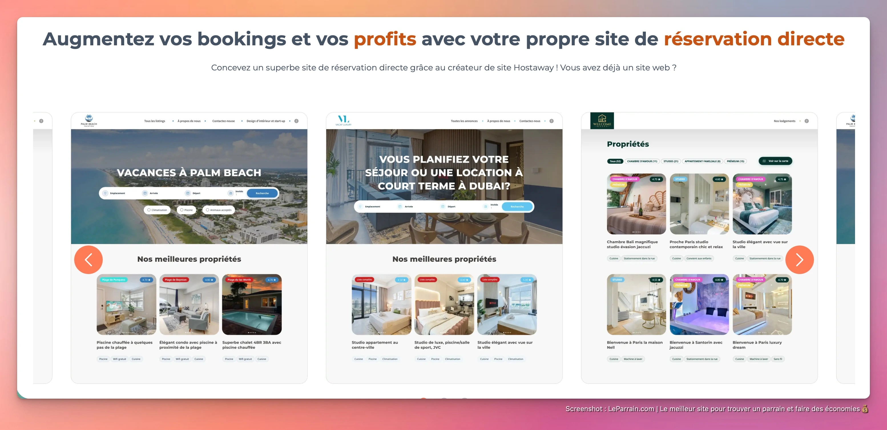 Capture d'écran 6 du programme de parrainage Hostaway