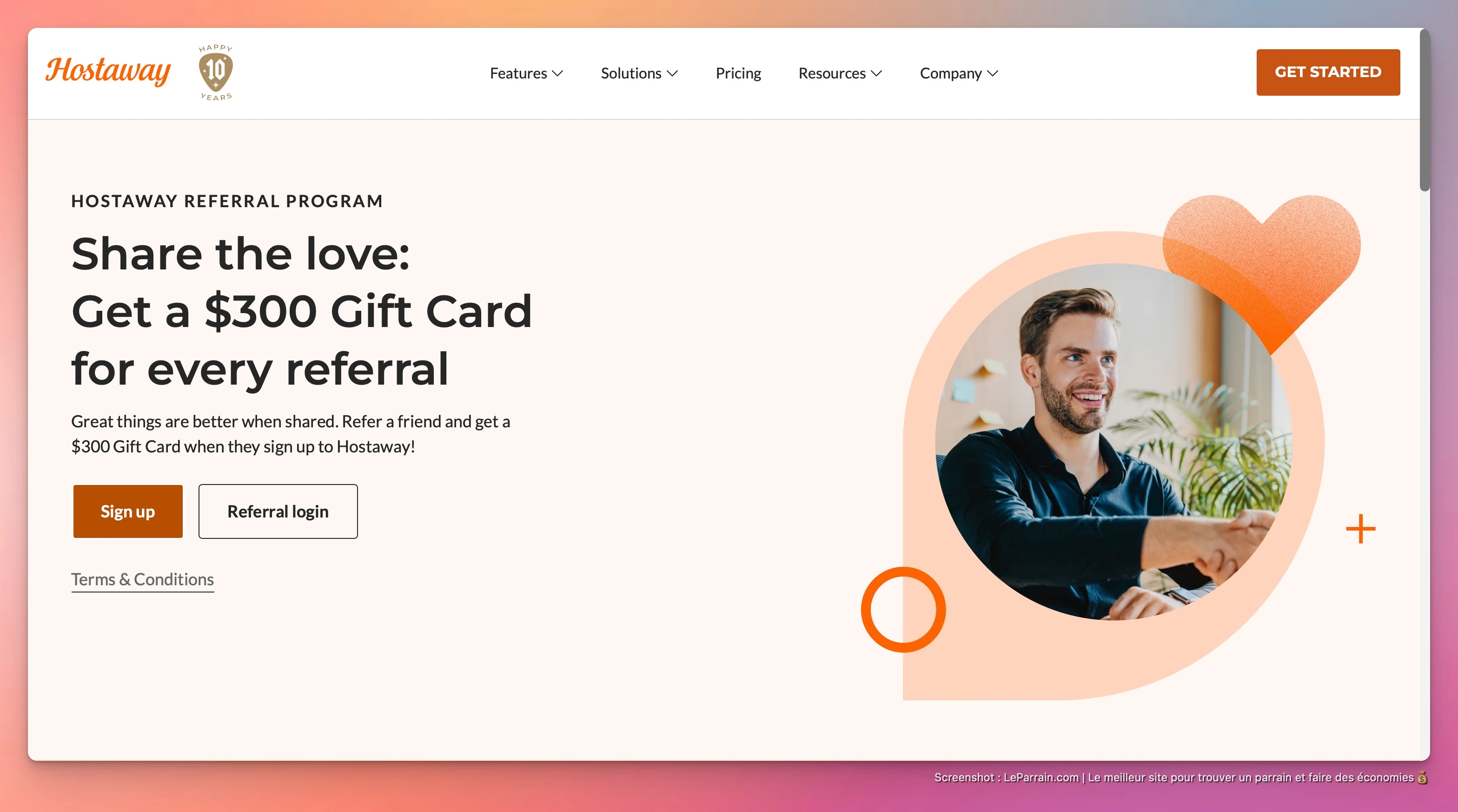 Capture d'écran 7 du programme de parrainage Hostaway