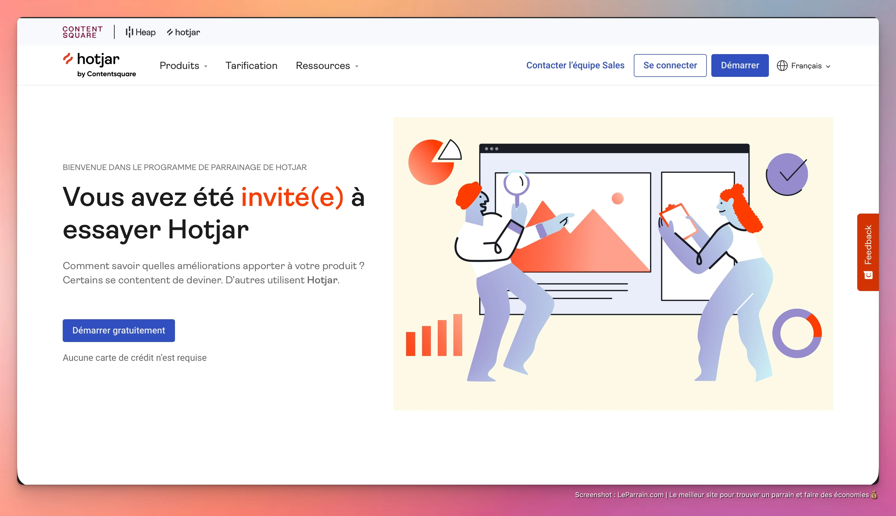 Capture d'écran 2 du programme de parrainage Hotjar