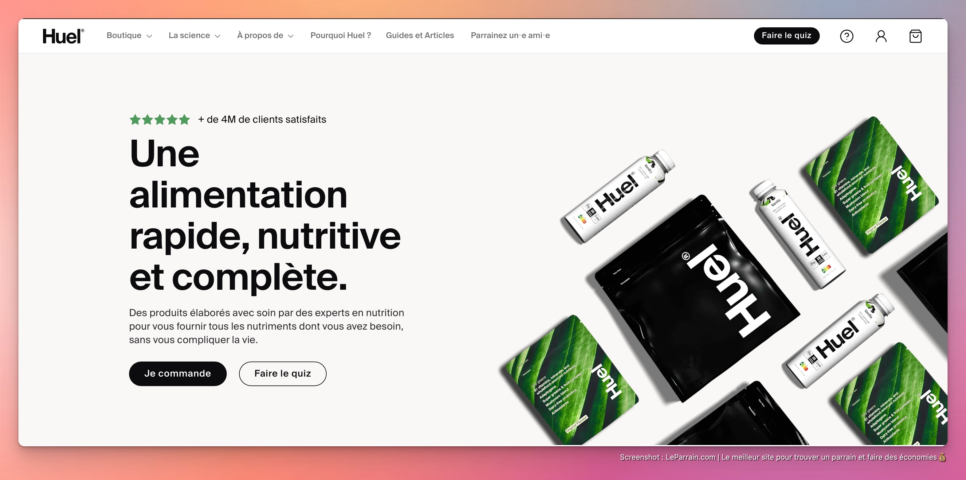 Capture d'écran 2 du programme de parrainage Huel