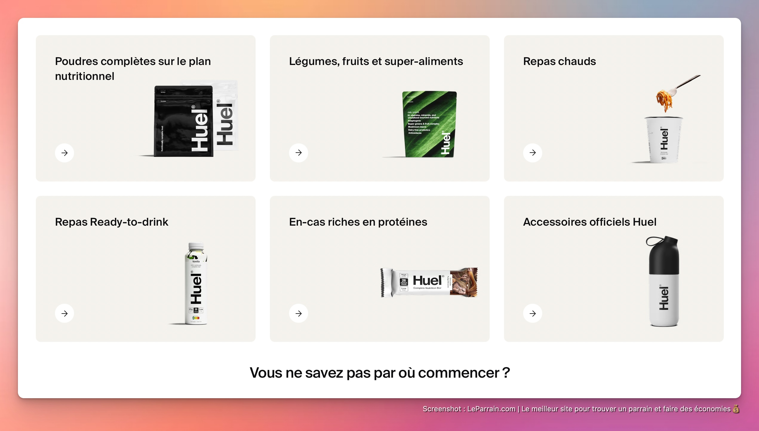 Capture d'écran 3 du programme de parrainage Huel