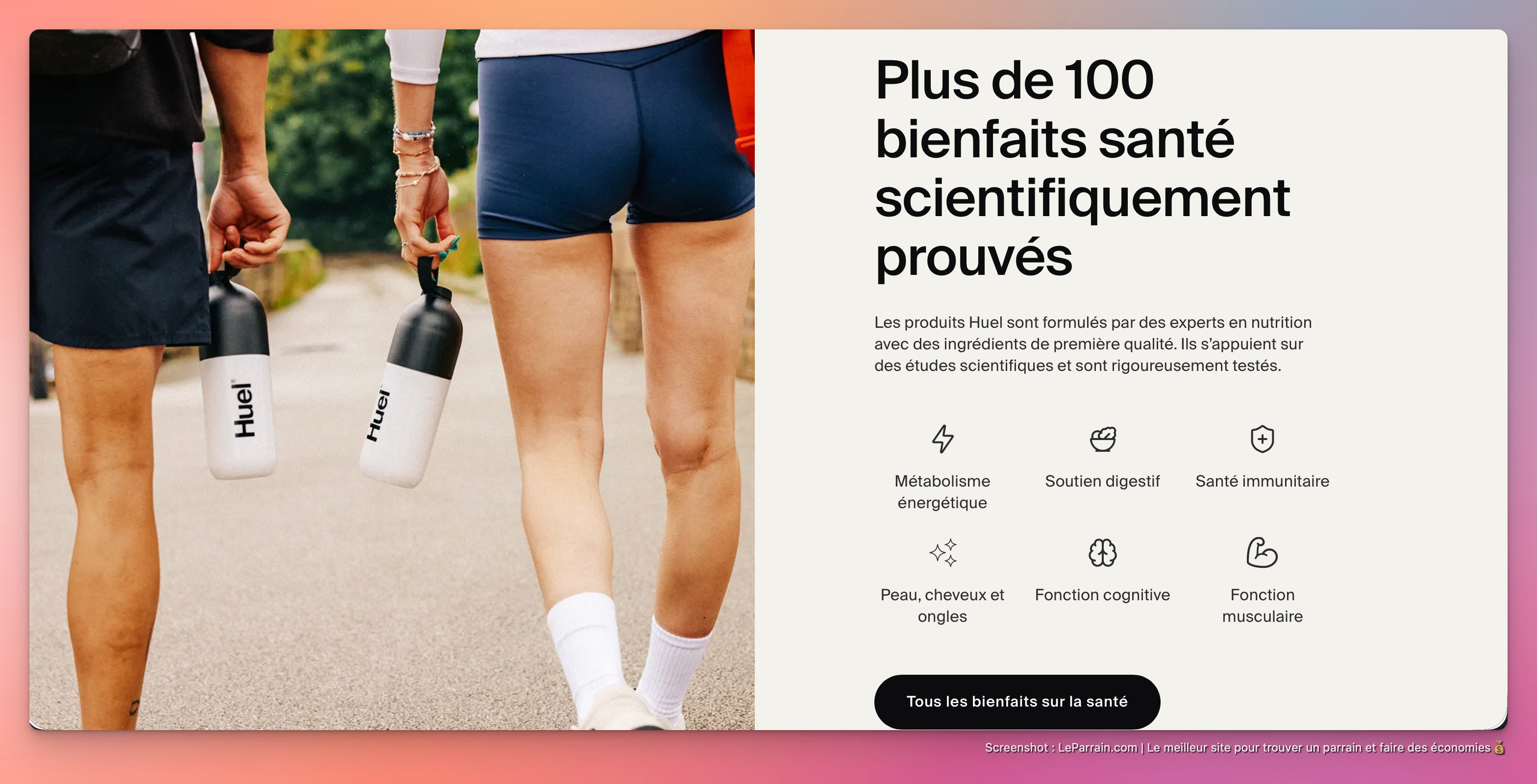 Capture d'écran 4 du programme de parrainage Huel