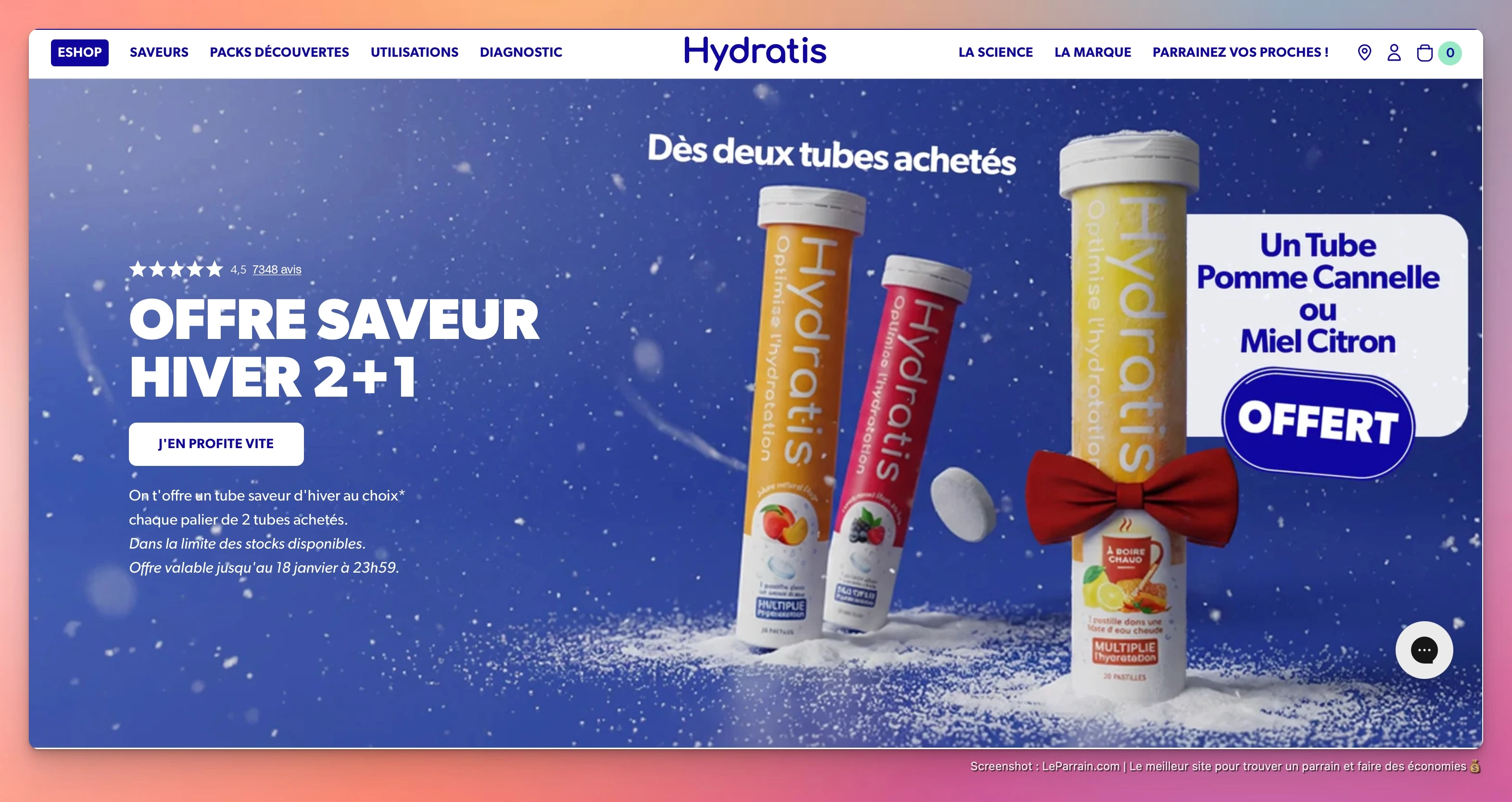 Capture d'écran 2 du programme de parrainage Hydratis