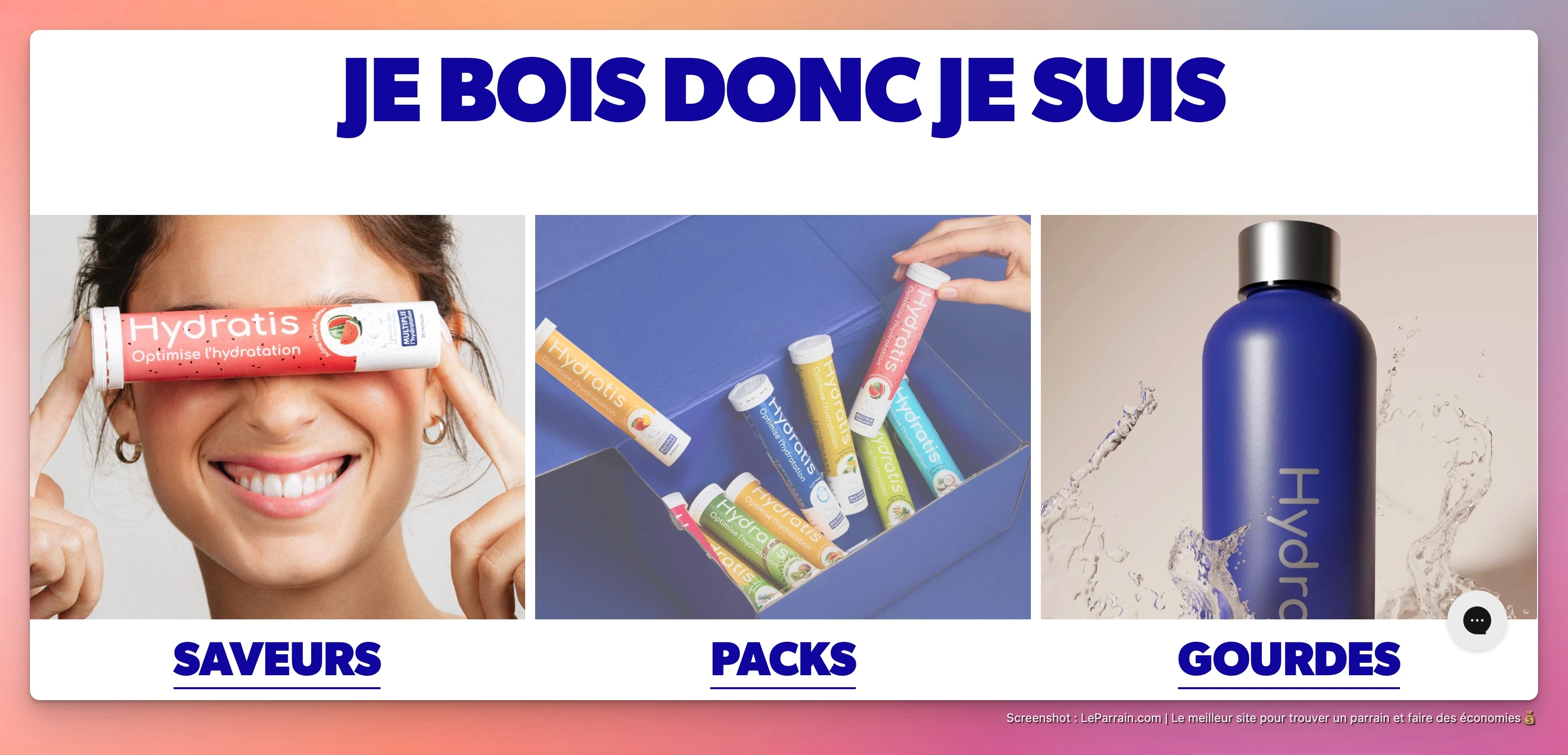 Capture d'écran 3 du programme de parrainage Hydratis