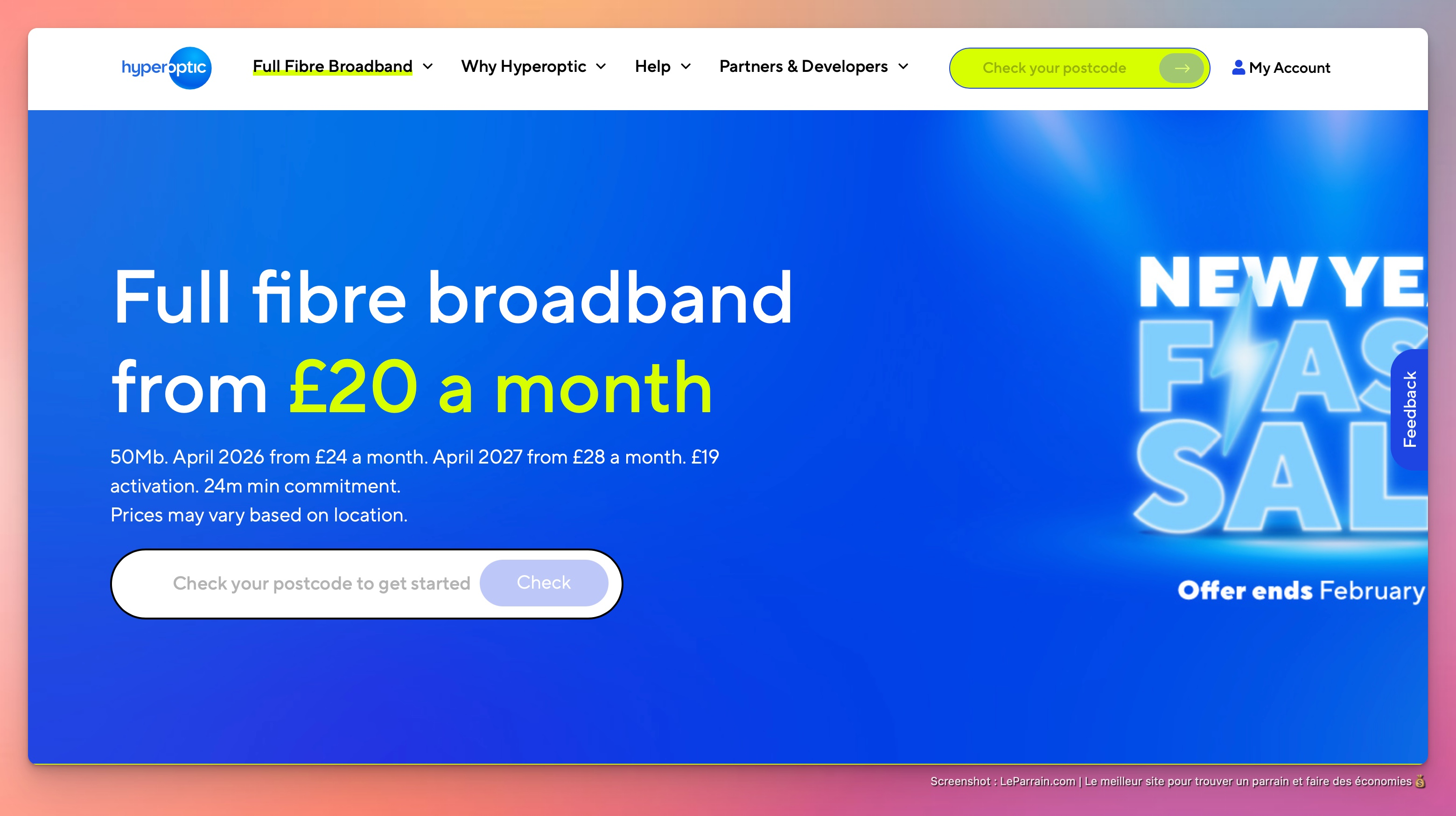 Capture d'écran 2 du programme de parrainage Hyperoptic