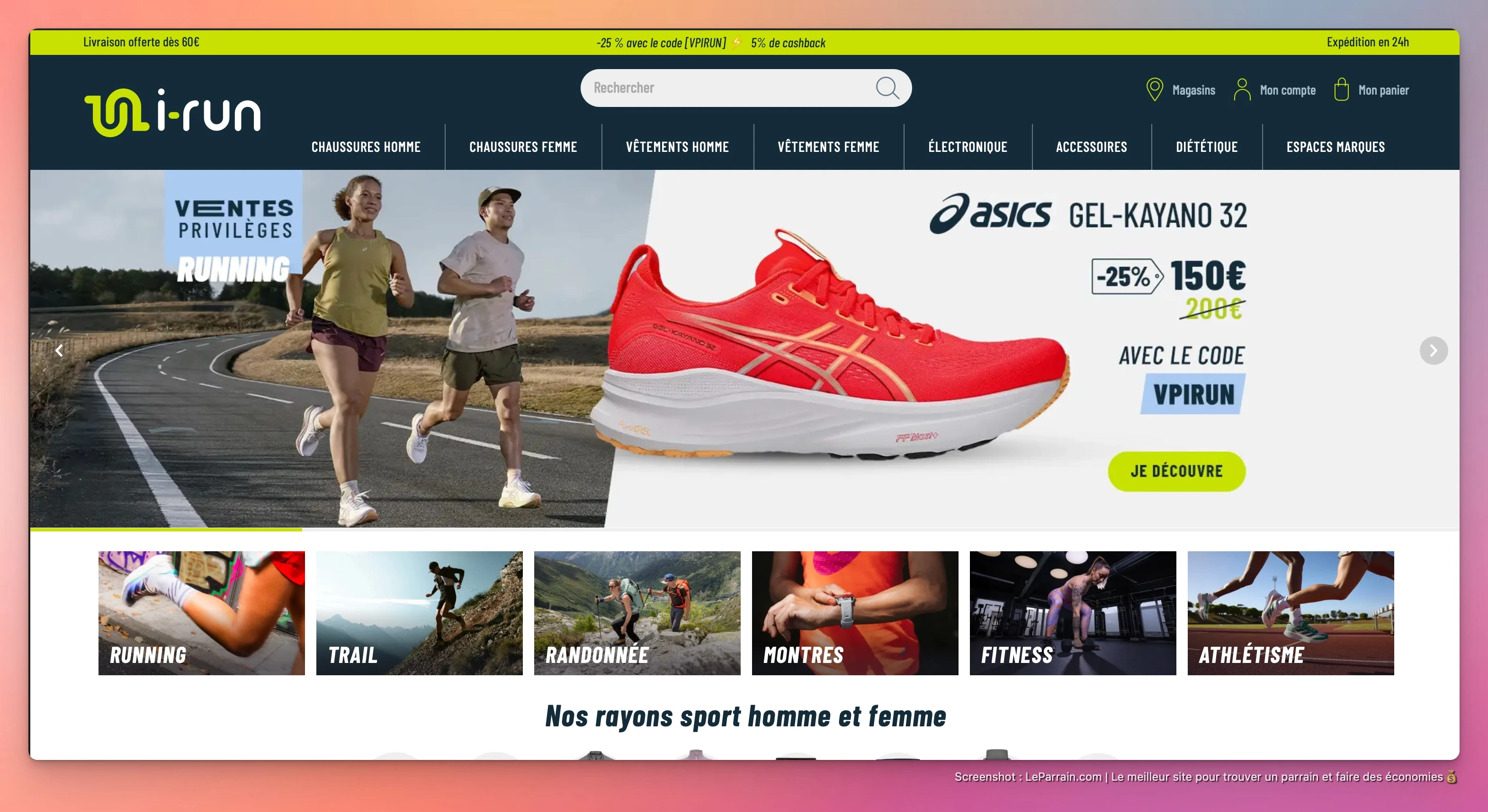 Capture d'écran 2 du programme de parrainage i-Run