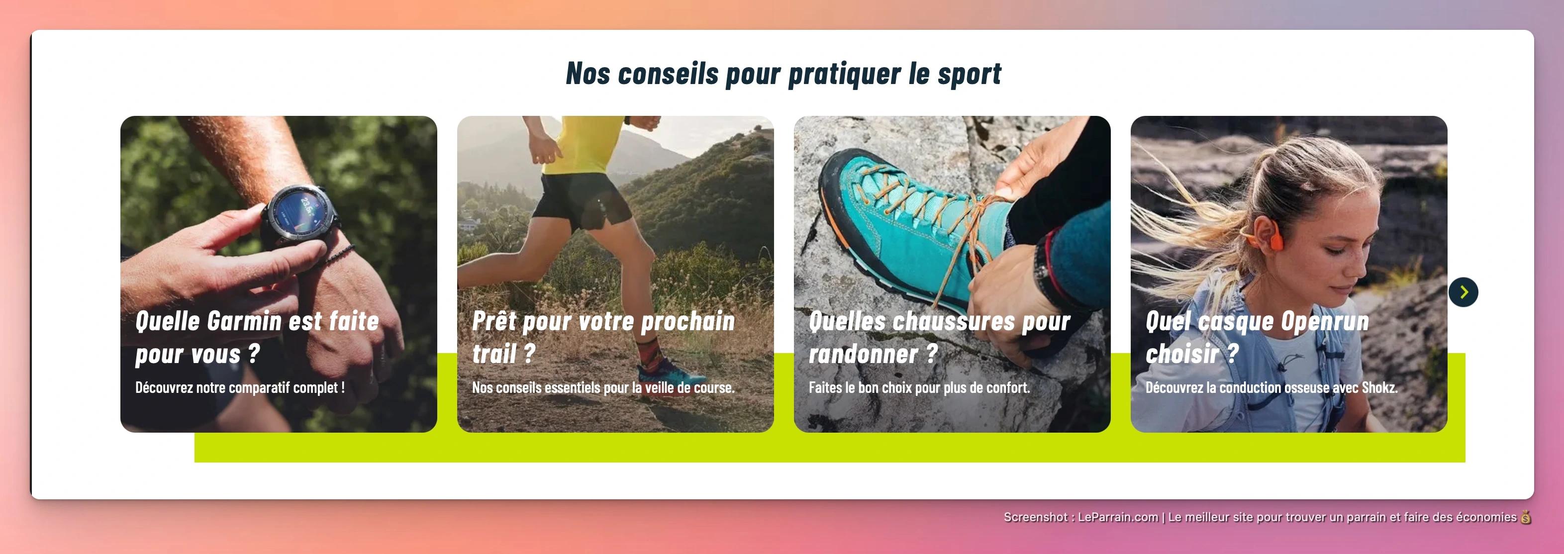 Capture d'écran 4 du programme de parrainage i-Run