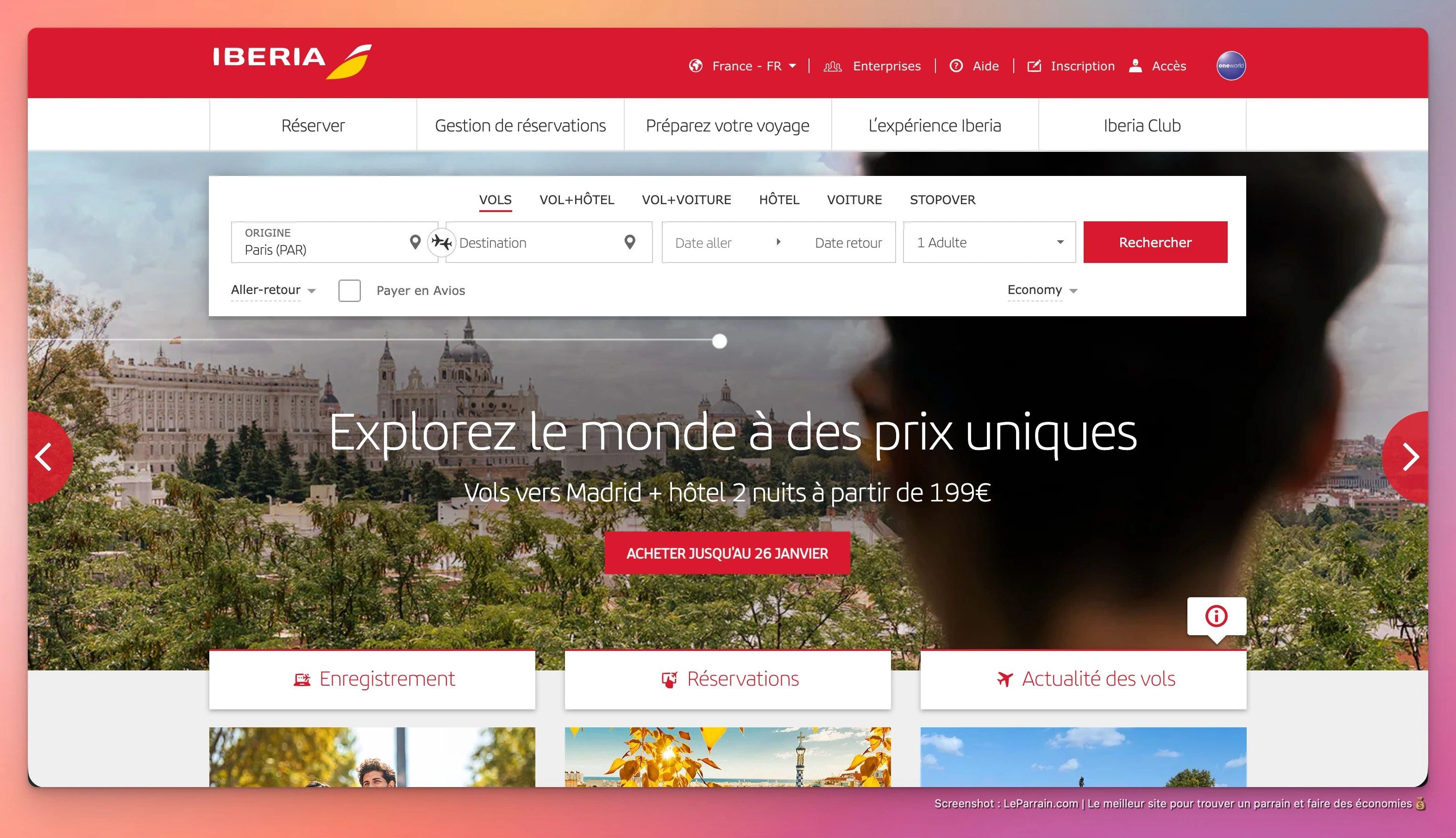 Capture d'écran 1 du programme de parrainage Iberia