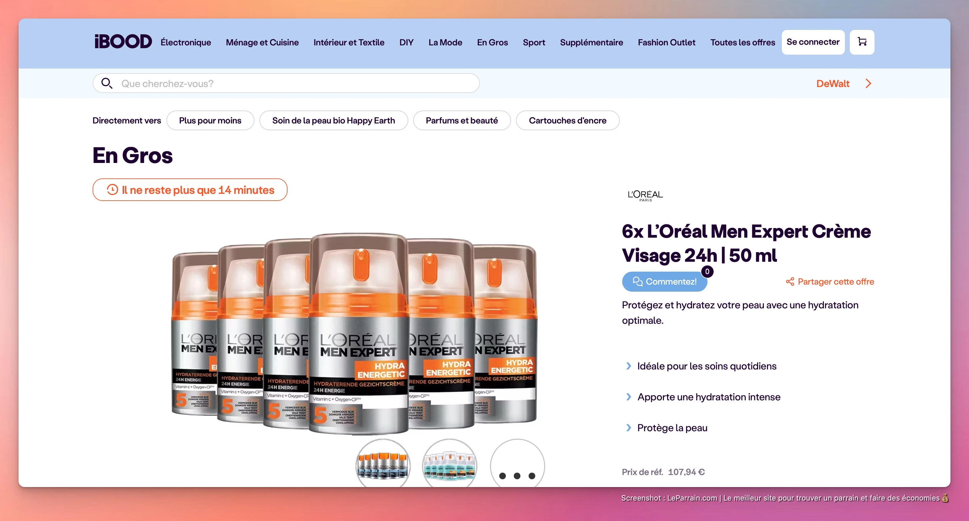 Capture d'écran 1 du programme de parrainage iBood