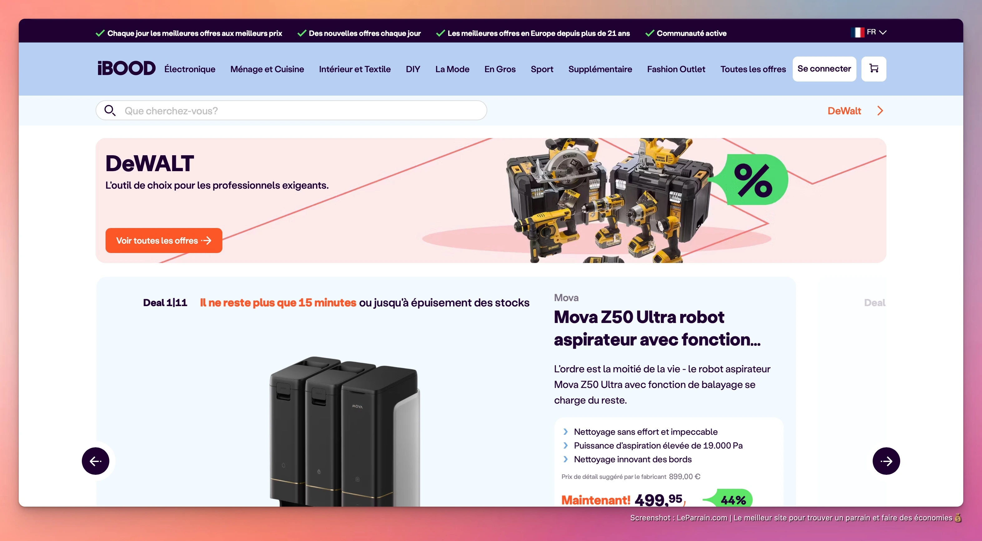 Capture d'écran 2 du programme de parrainage iBood