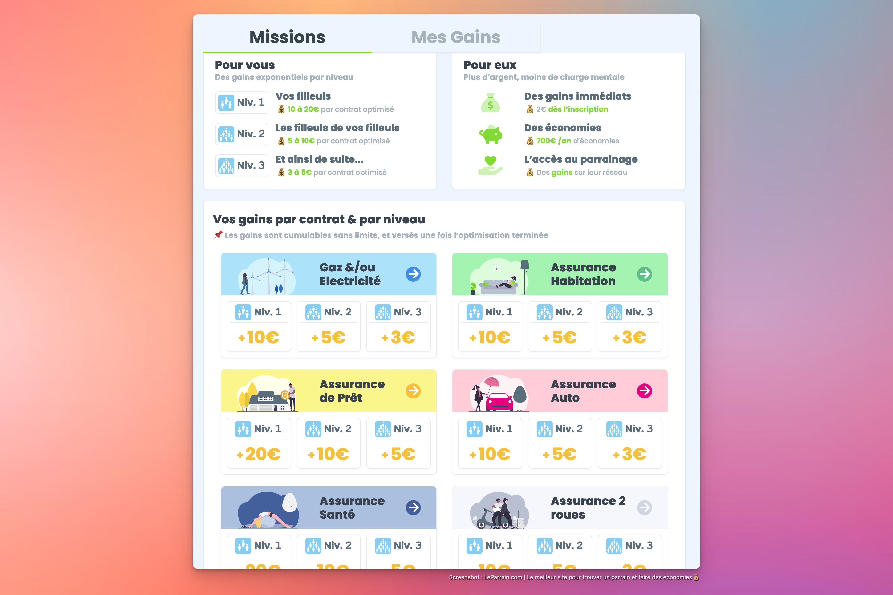 Capture d'écran 11 du programme de parrainage Ideel