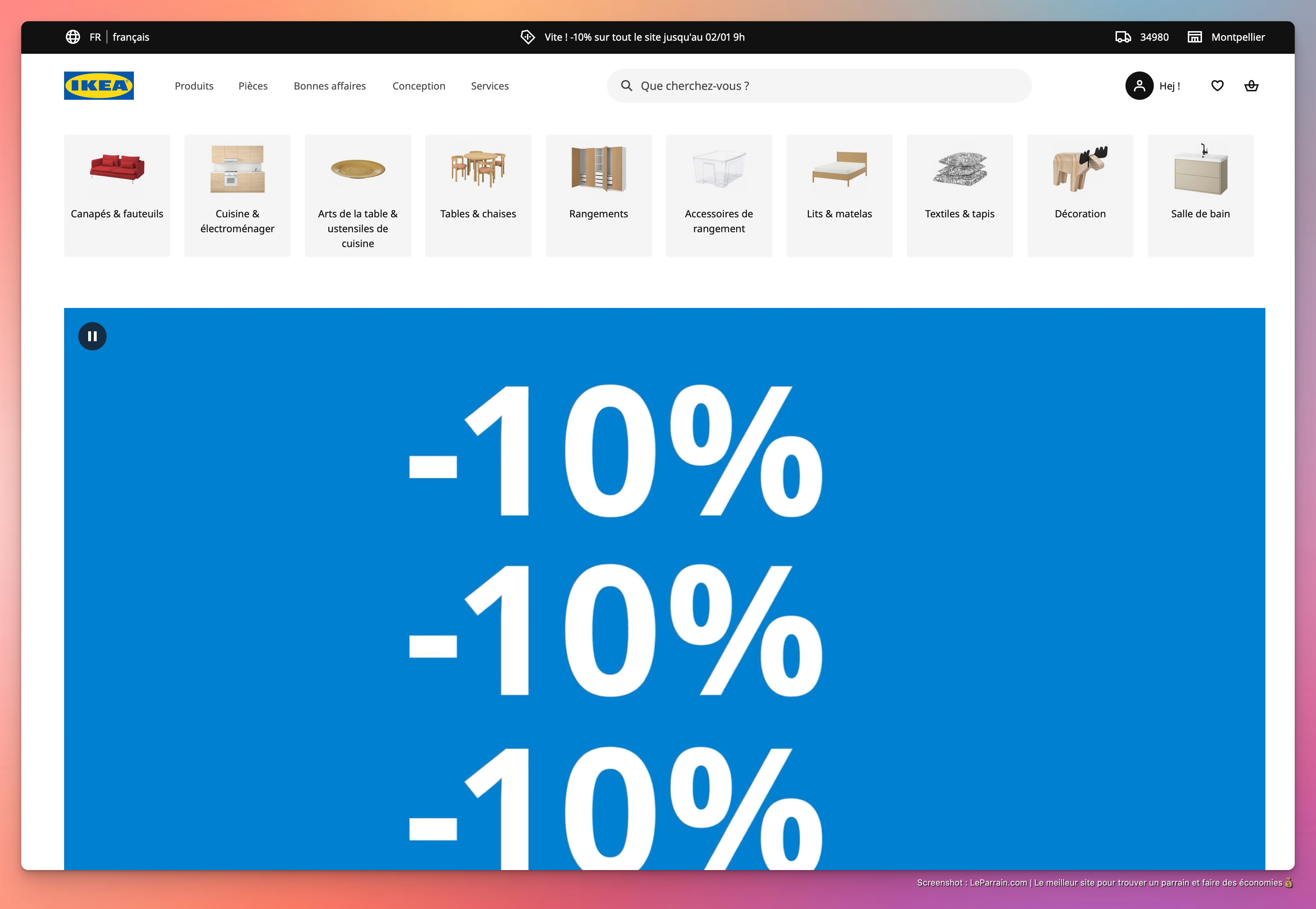 Capture d'écran 1 du programme de parrainage IKEA