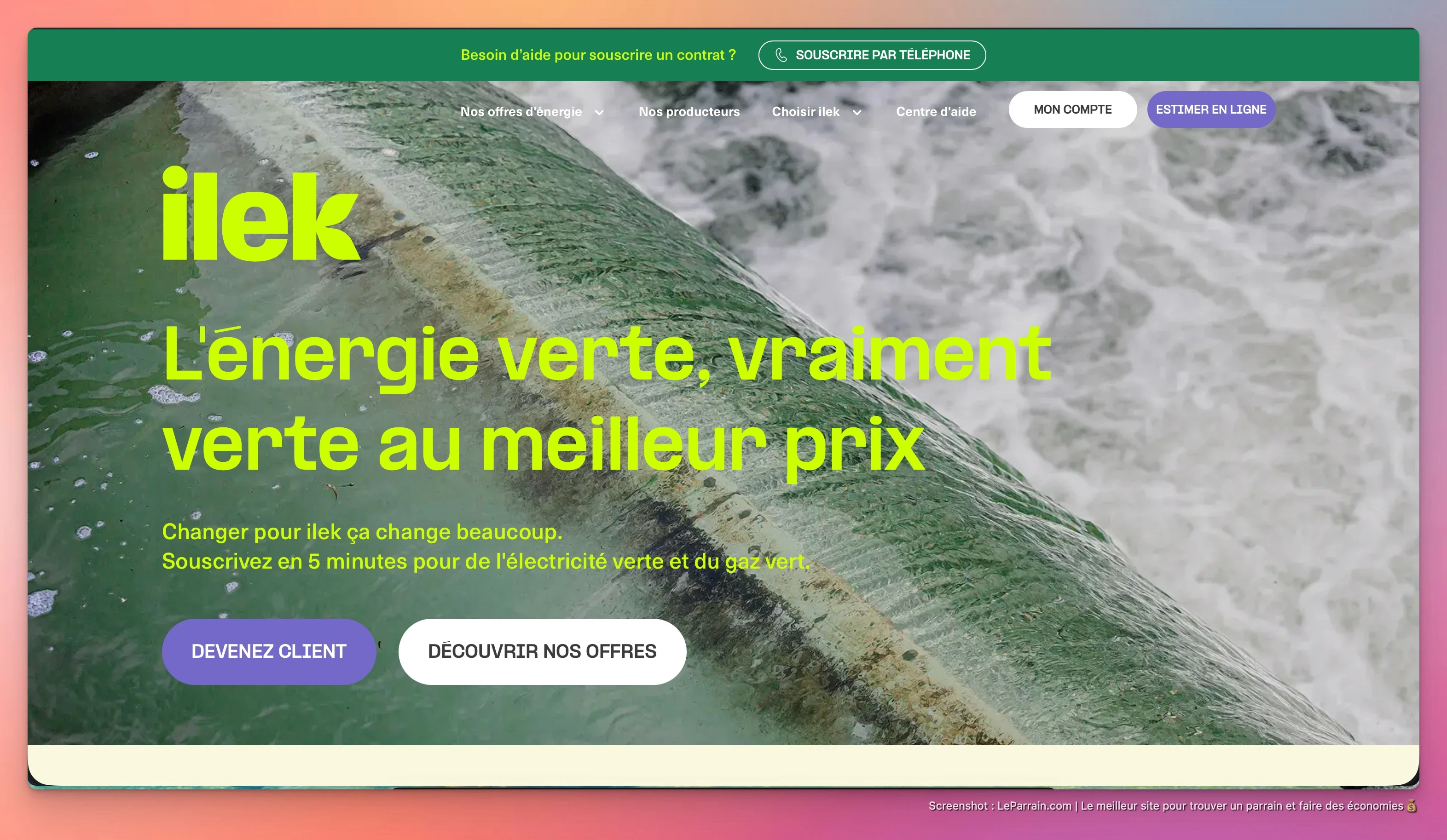 Capture d'écran 2 du programme de parrainage Ilek