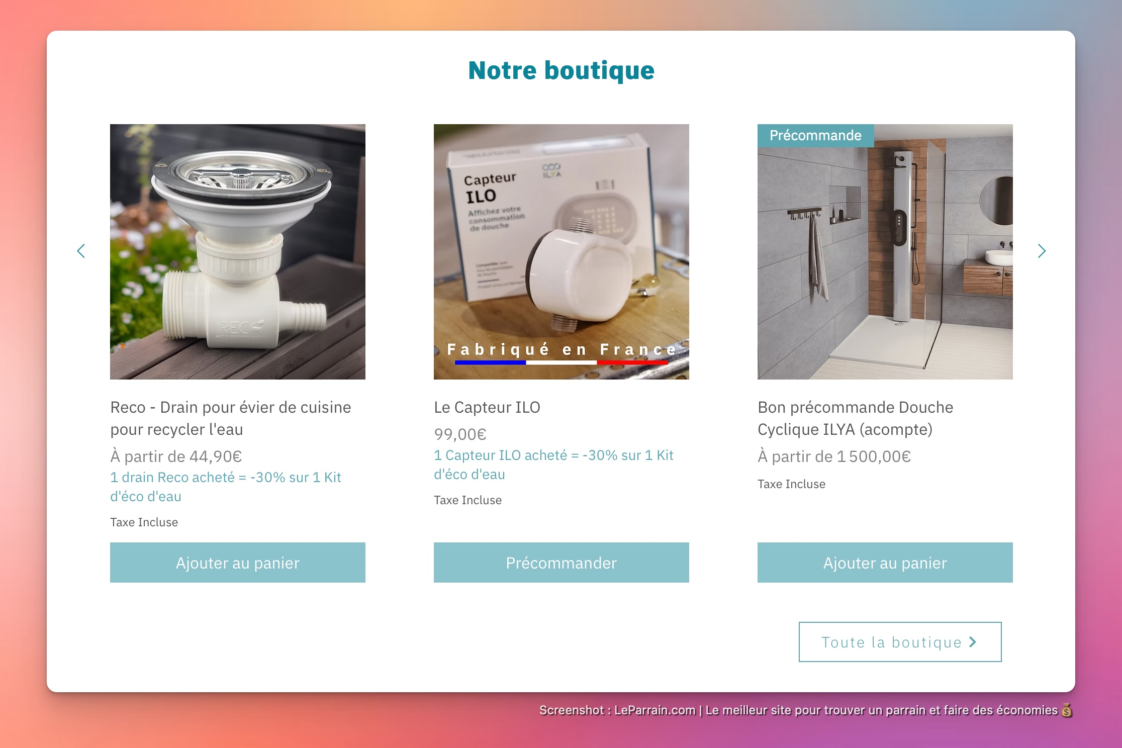 Capture d'écran 3 du programme de parrainage Ilya