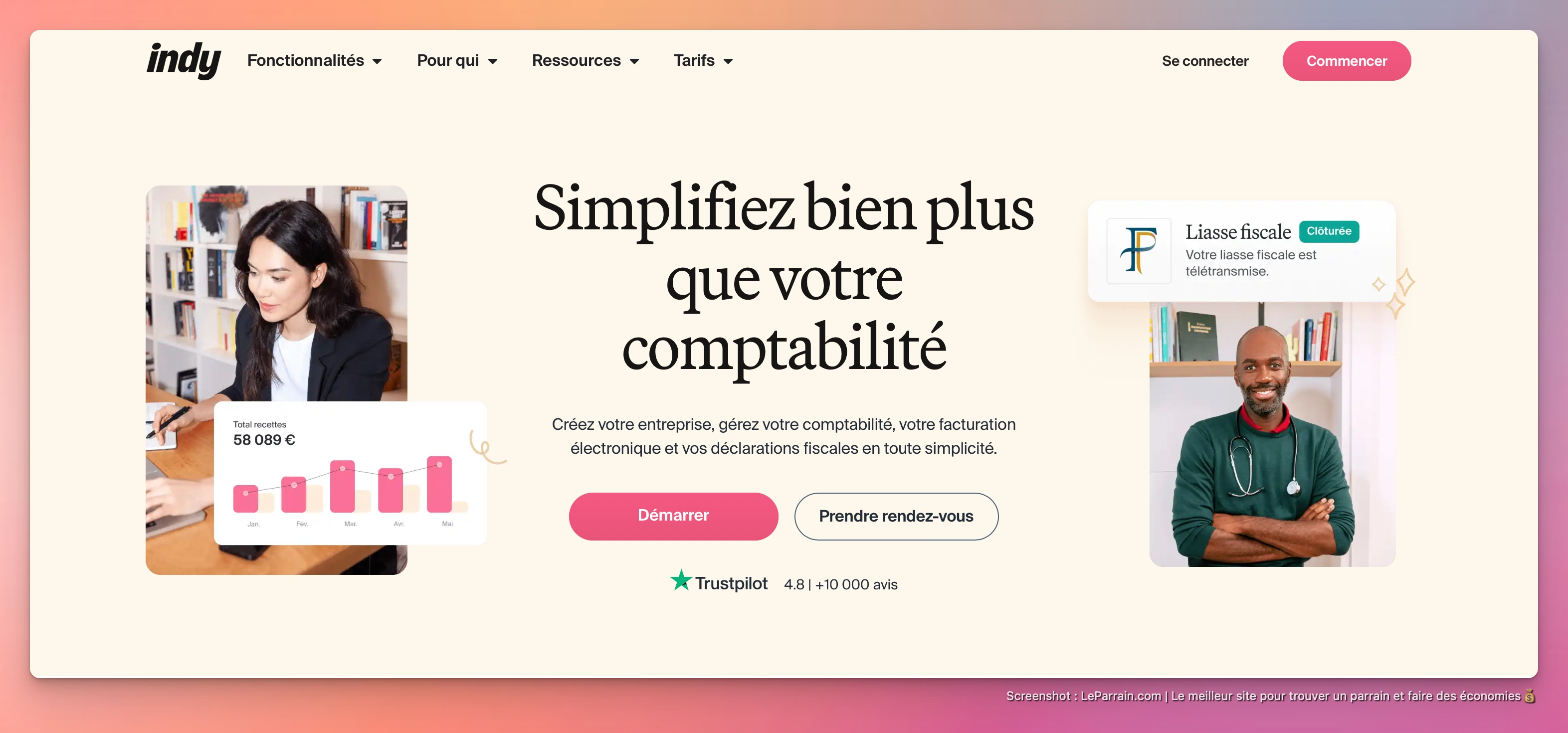 Capture d'écran 3 du programme de parrainage Indy