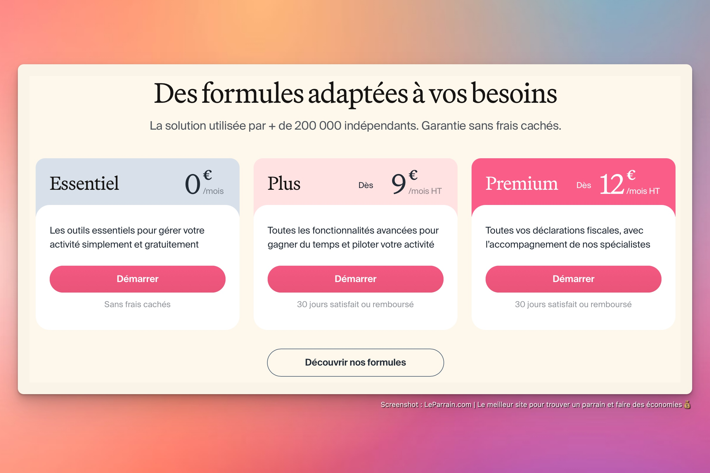 Capture d'écran 7 du programme de parrainage Indy