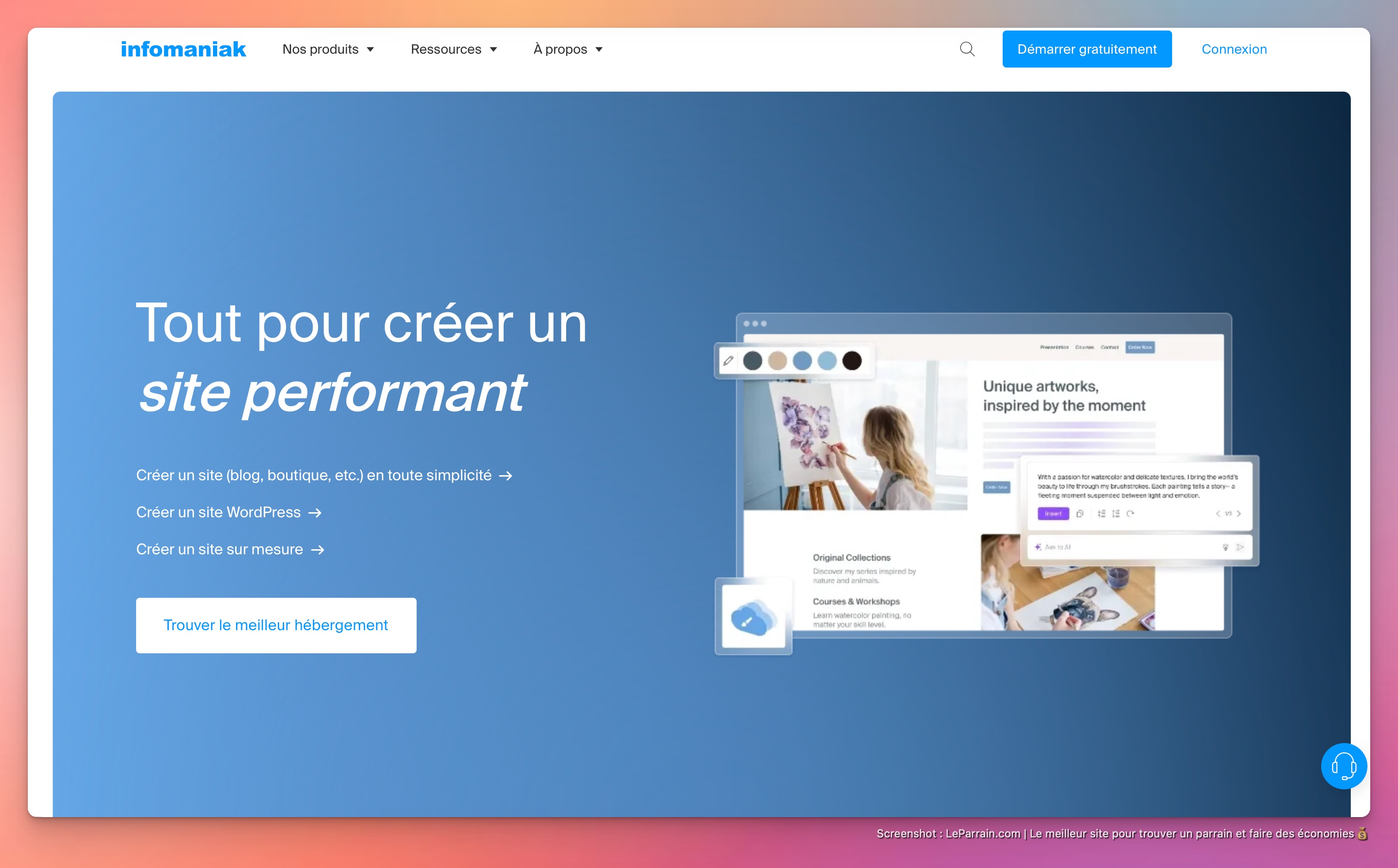 Capture d'écran 2 du programme de parrainage Infomaniak