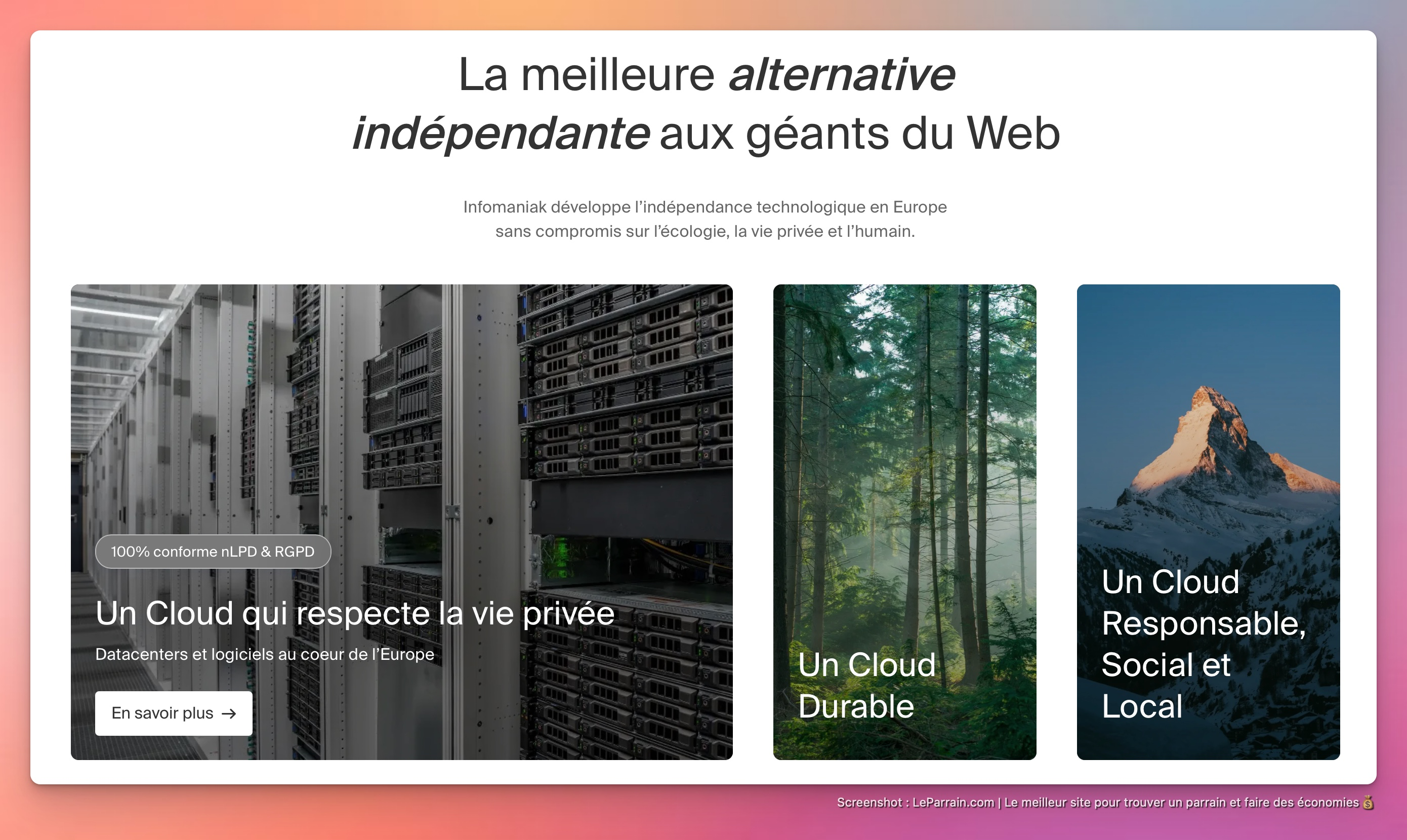 Capture d'écran 5 du programme de parrainage Infomaniak