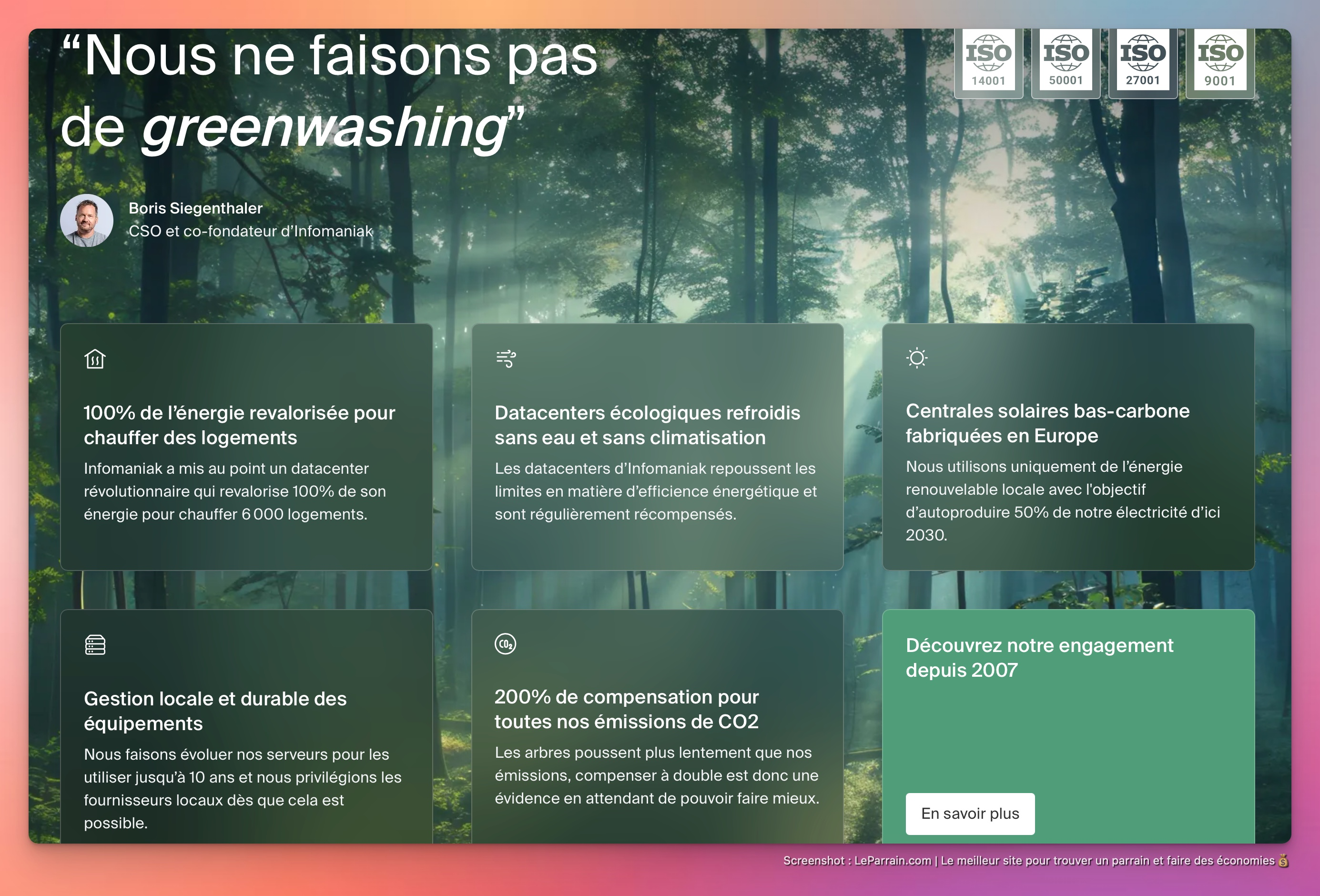 Capture d'écran 6 du programme de parrainage Infomaniak