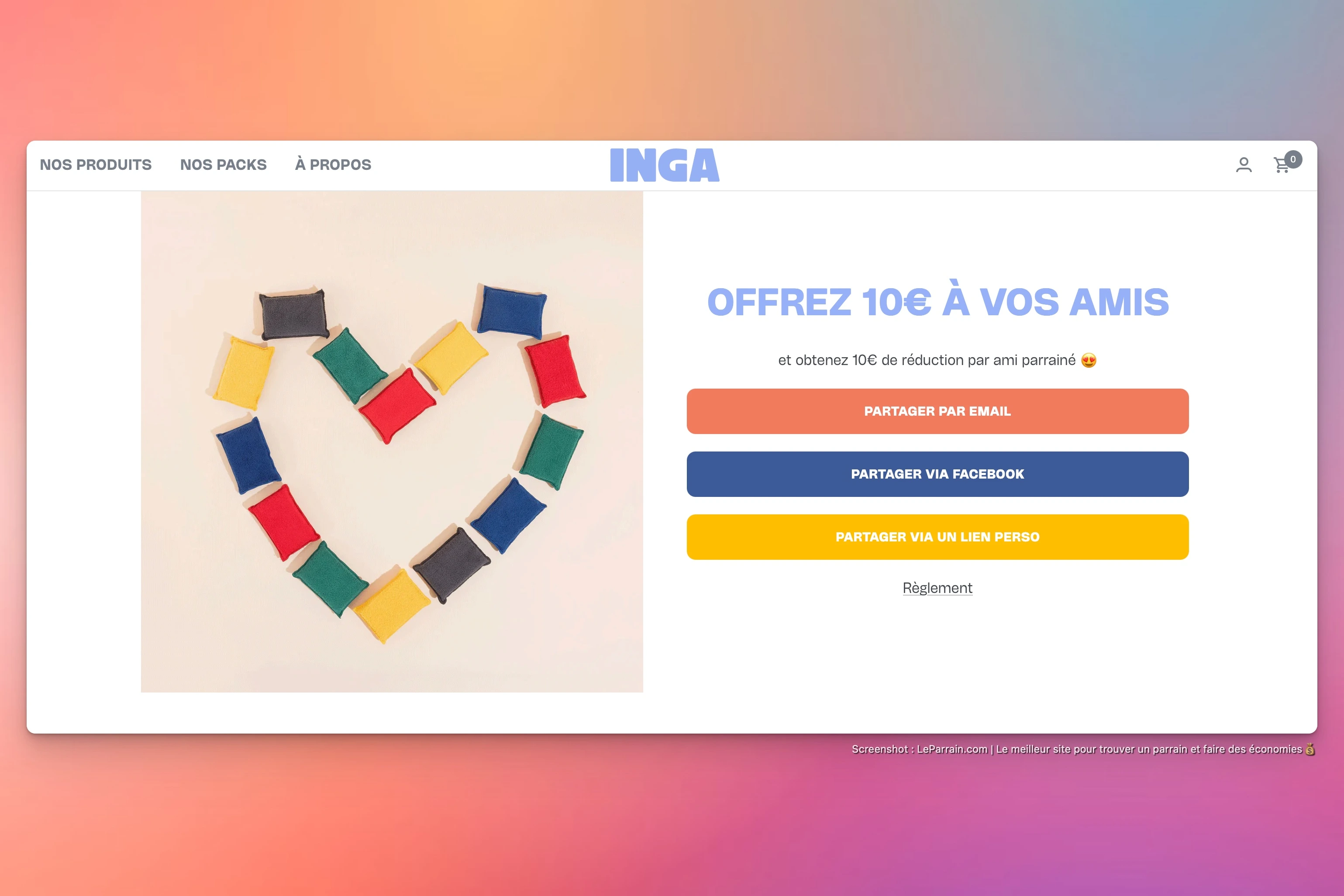 Capture d'écran 1 du programme de parrainage Inga