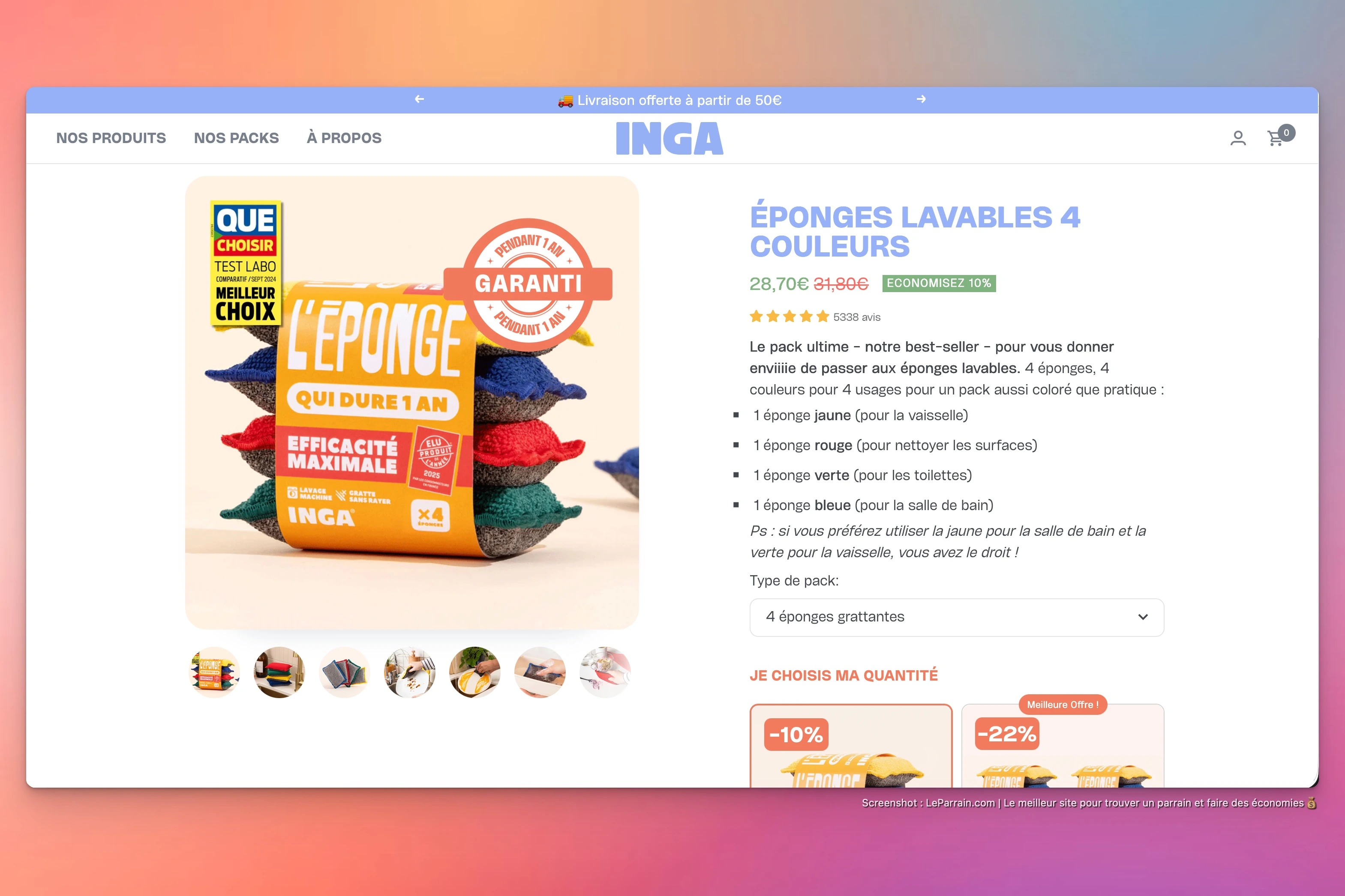 Capture d'écran 3 du programme de parrainage Inga