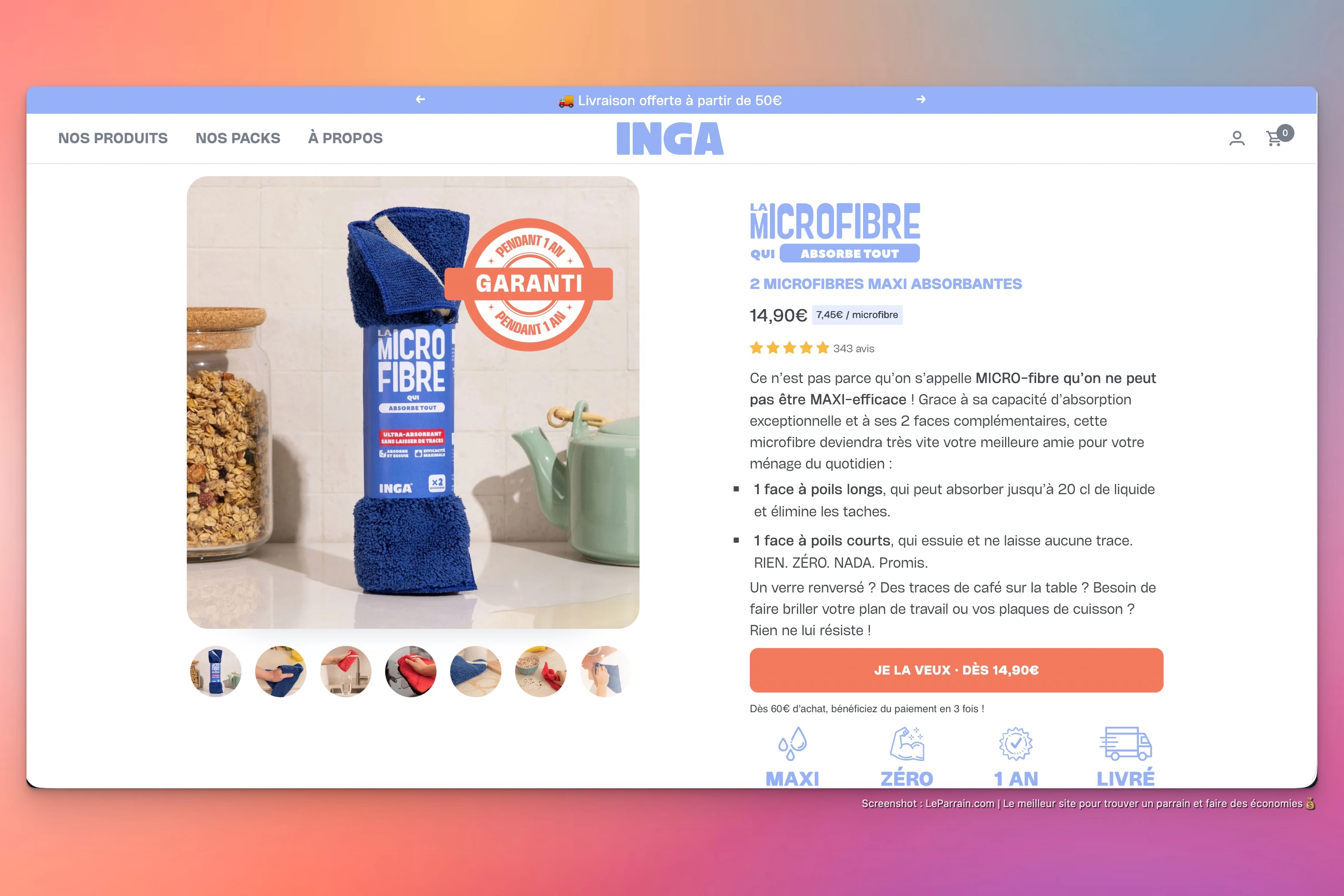 Capture d'écran 4 du programme de parrainage Inga