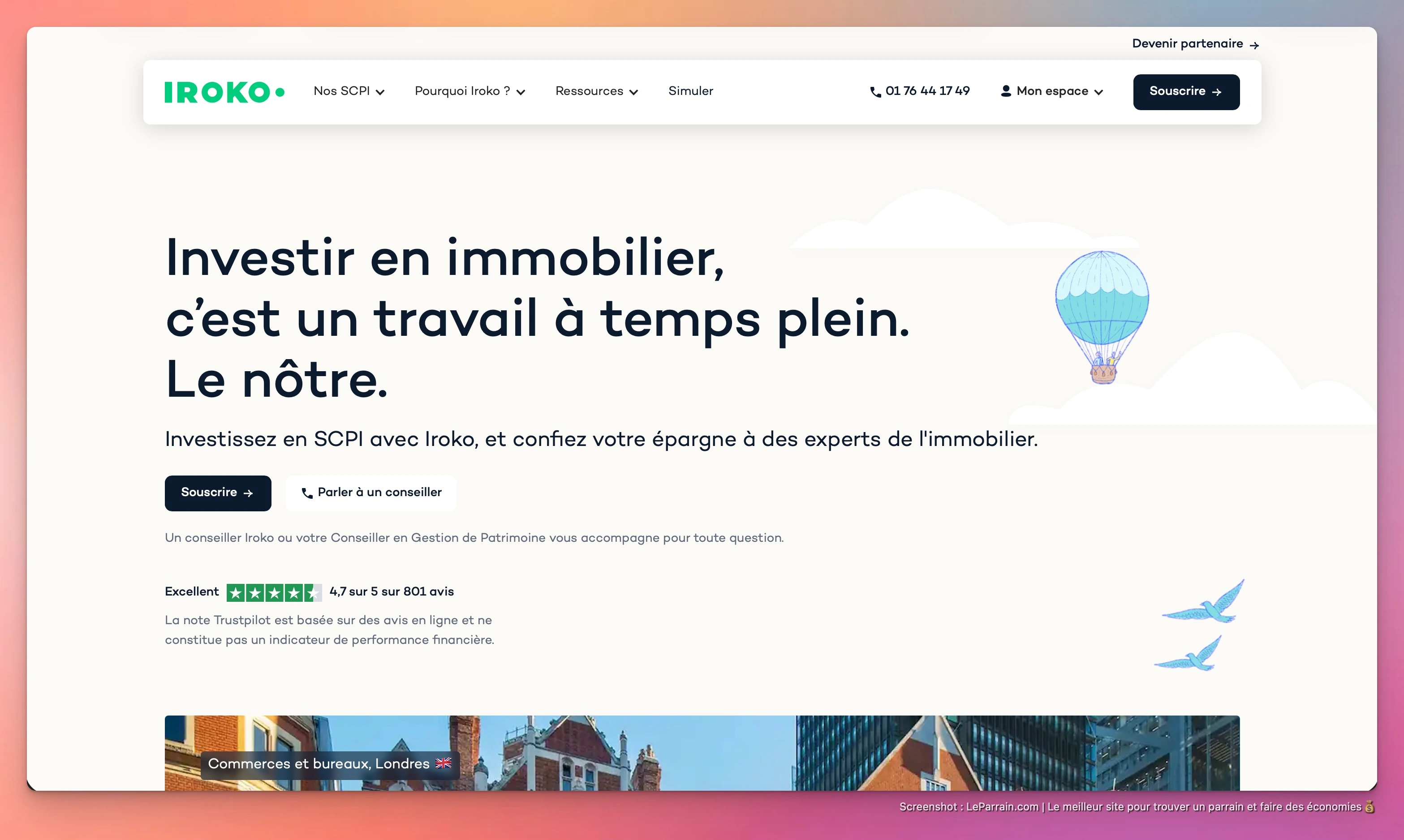 Capture d'écran 4 du programme de parrainage Iroko