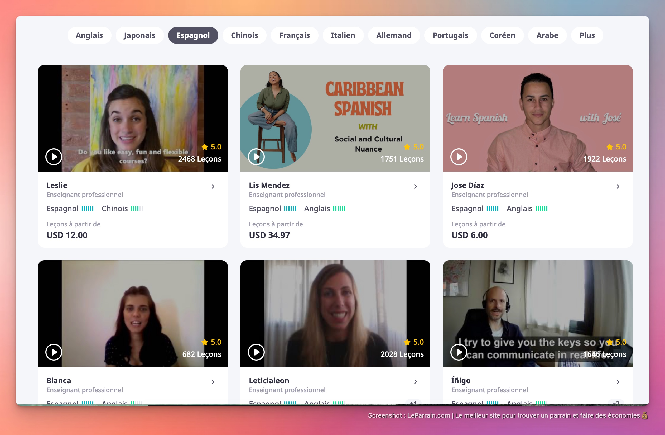 Capture d'écran 2 du programme de parrainage Italki