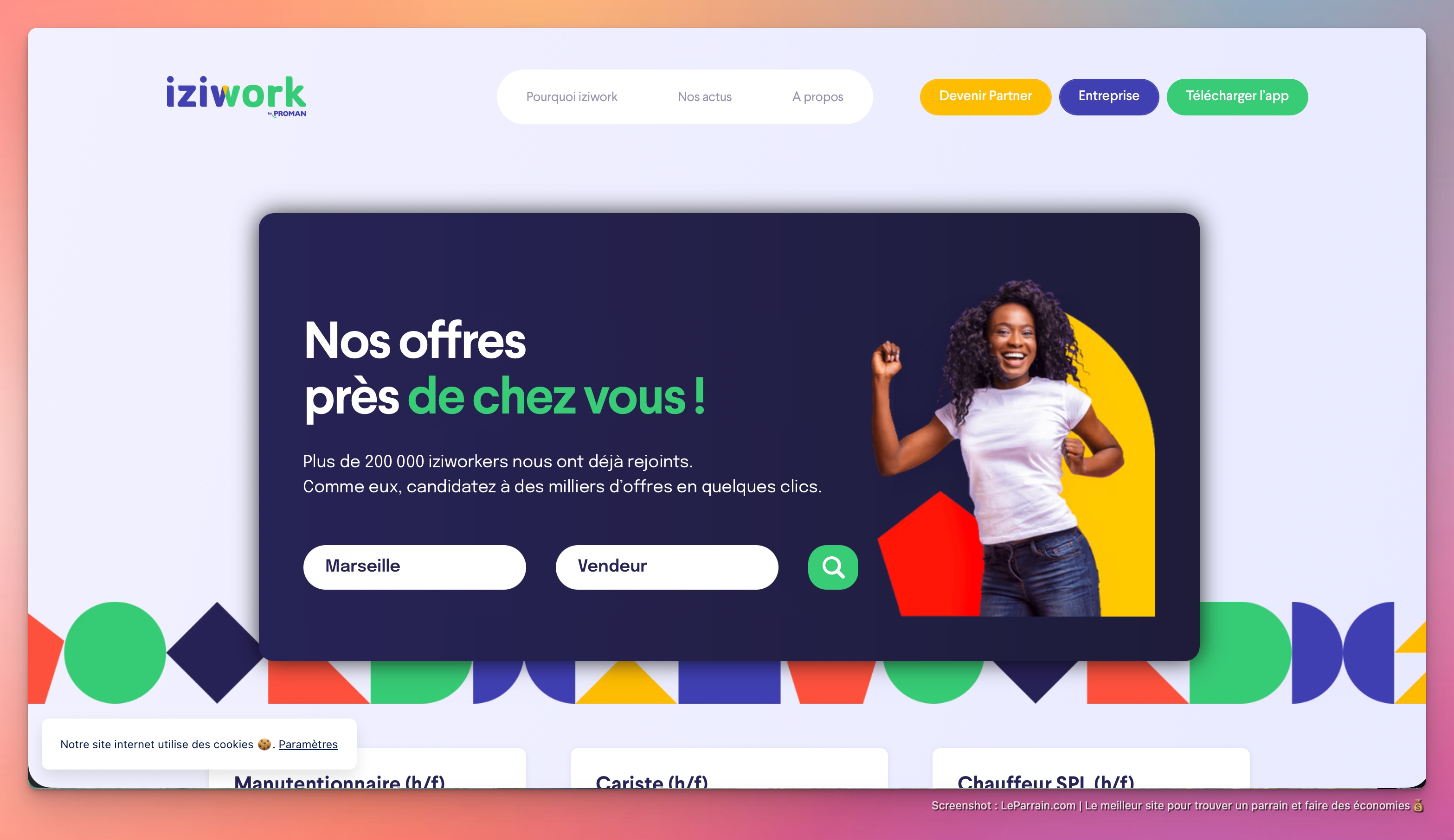 Capture d'écran 3 du programme de parrainage Iziwork