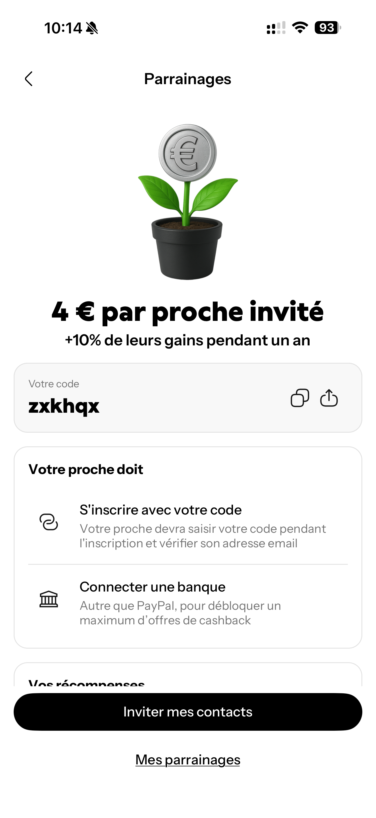 Capture d'écran 7 du programme de parrainage Joko