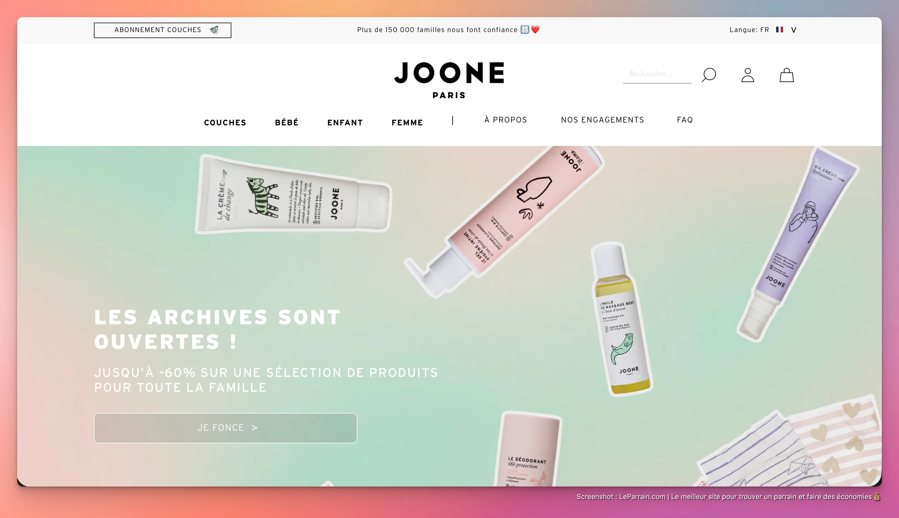 Capture d'écran 3 du programme de parrainage Joone