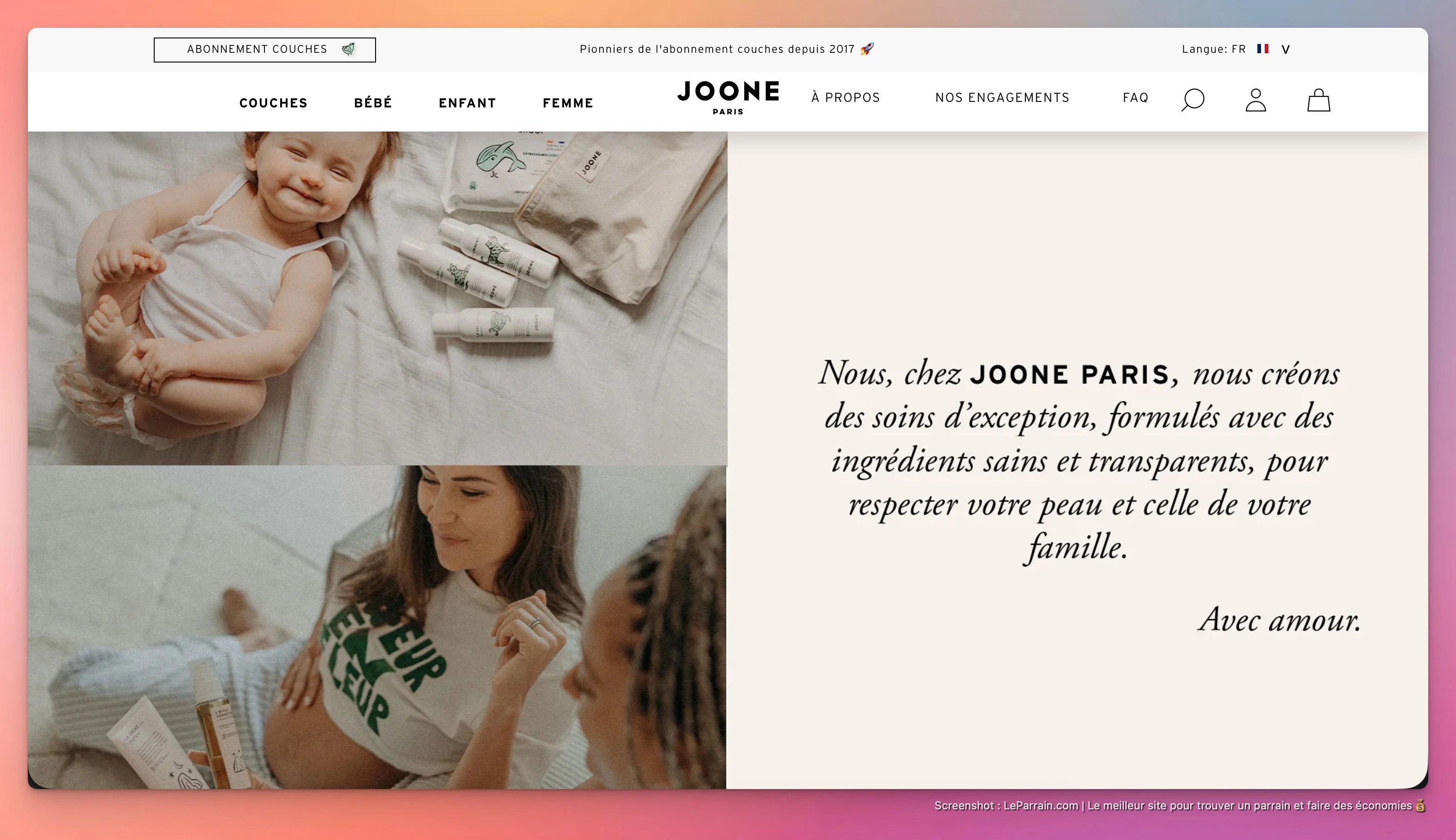 Capture d'écran 4 du programme de parrainage Joone