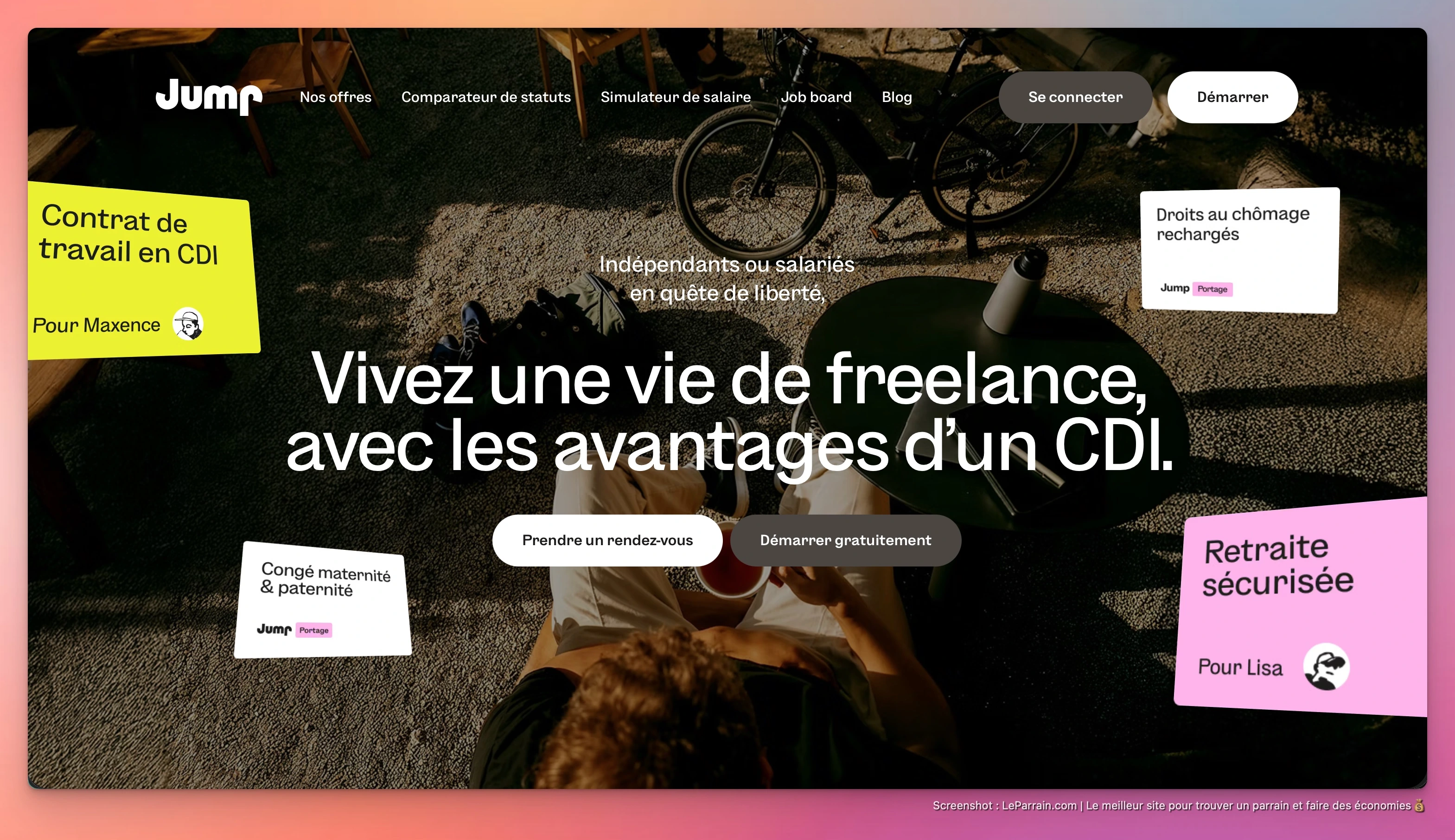 Capture d'écran 1 du programme de parrainage Jump