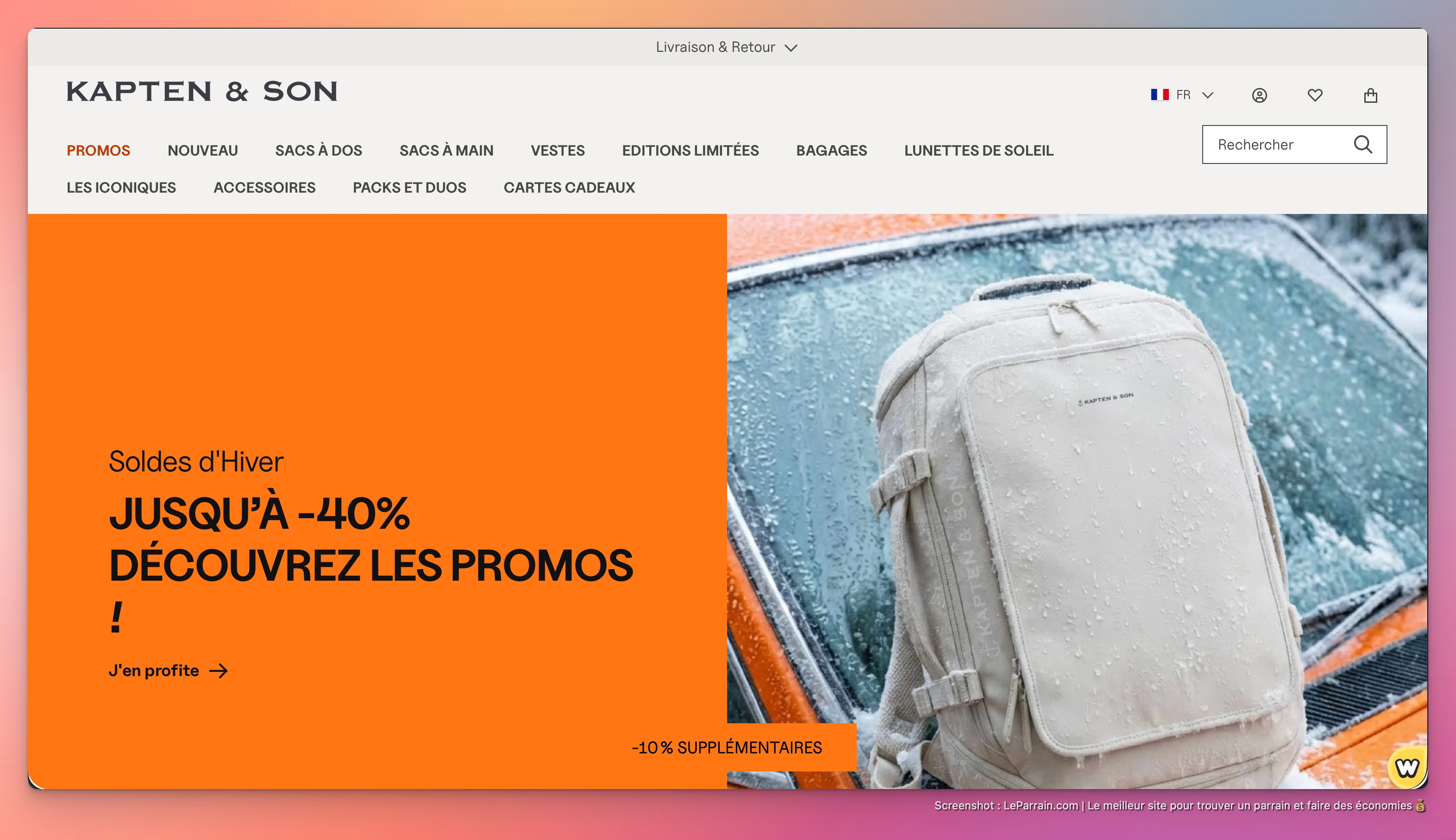 Capture d'écran 1 du programme de parrainage Kapten & Son