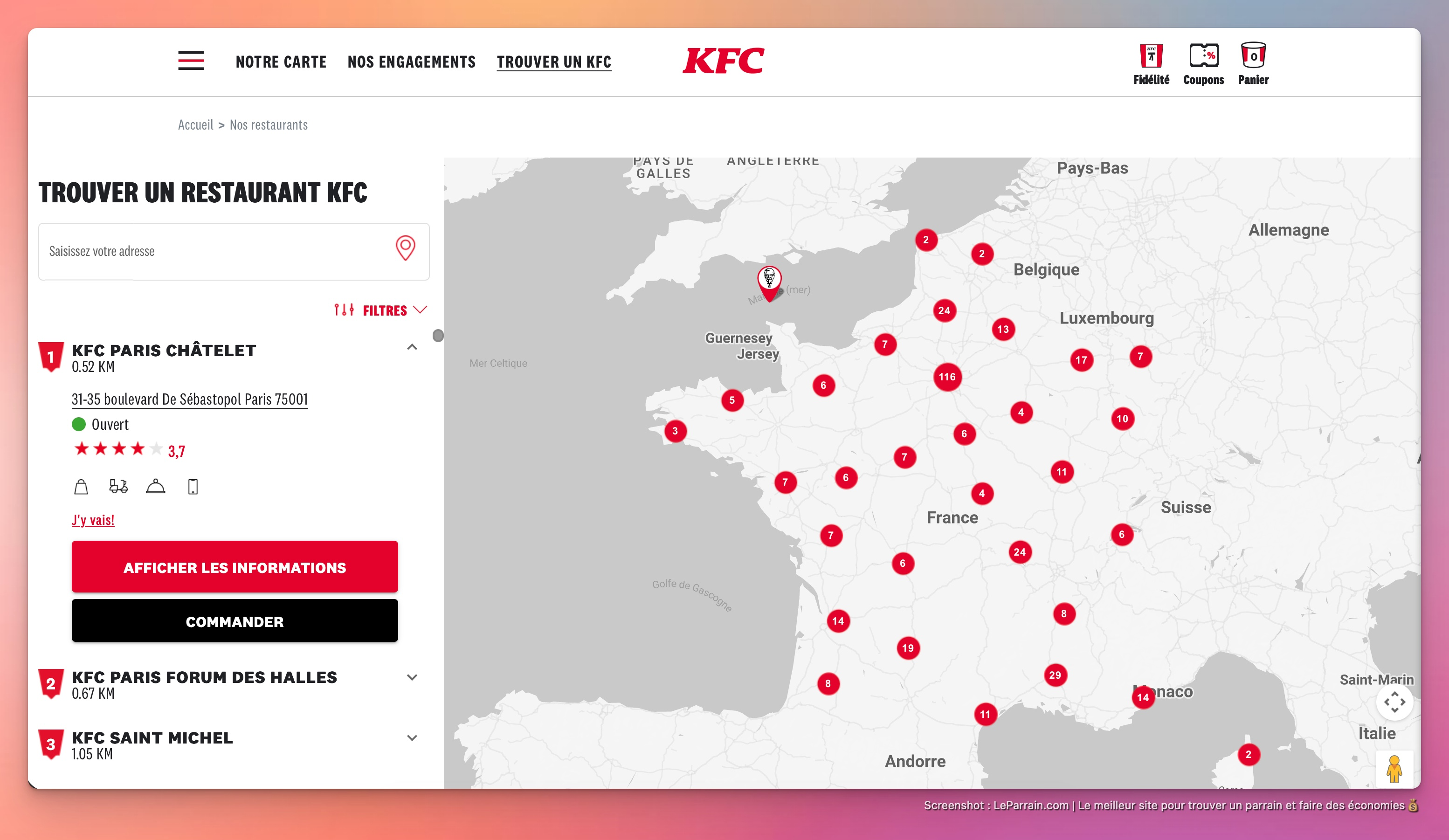 Capture d'écran 3 du programme de parrainage KFC