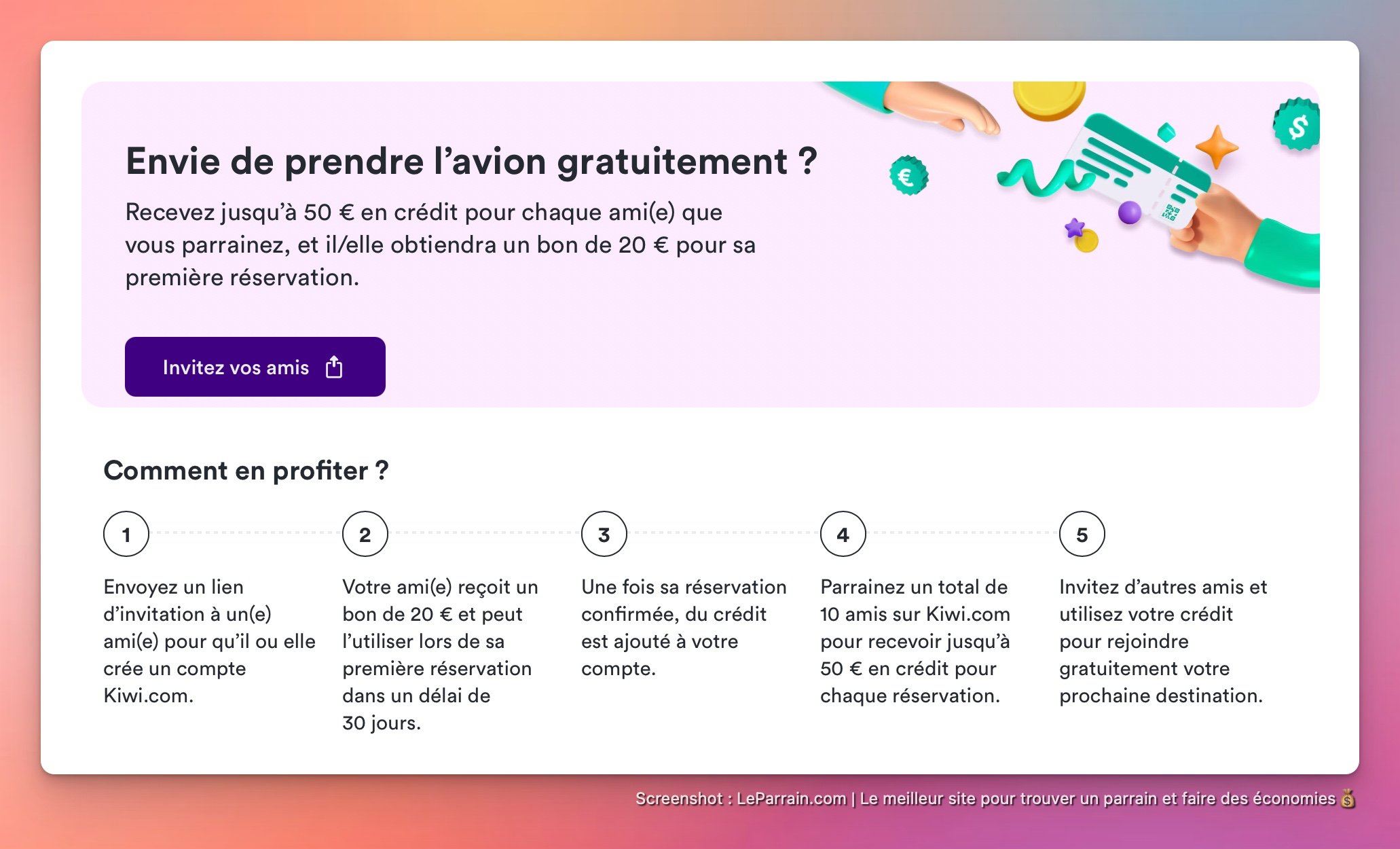 Capture d'écran 6 du programme de parrainage Kiwi