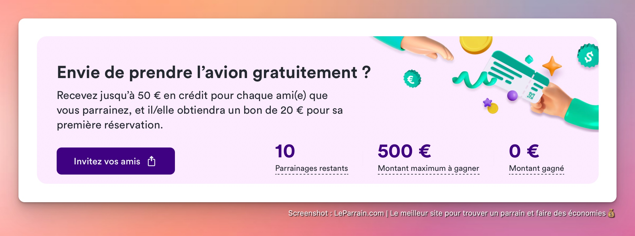 Capture d'écran 7 du programme de parrainage Kiwi