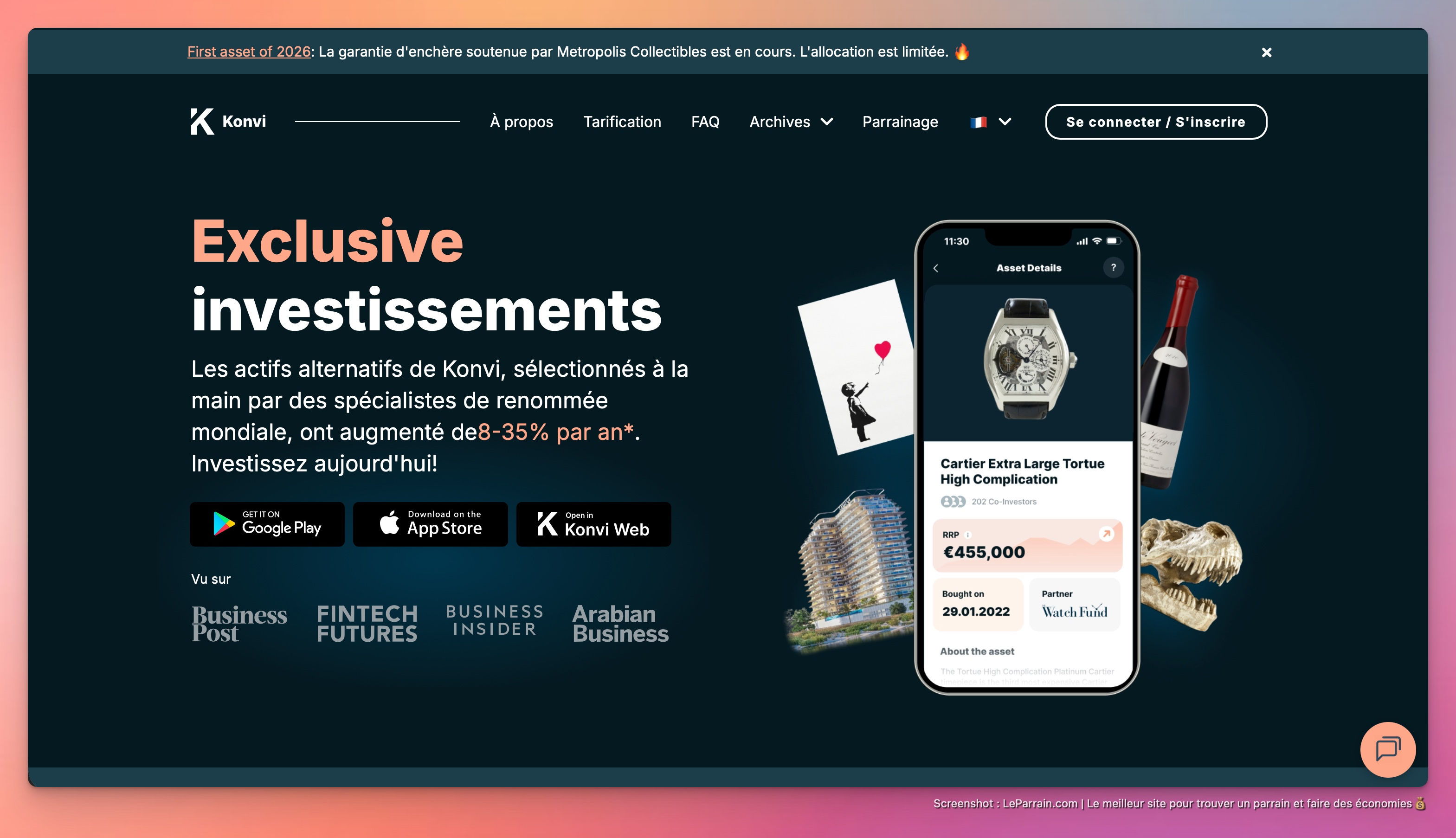 Capture d'écran 2 du programme de parrainage Konvi