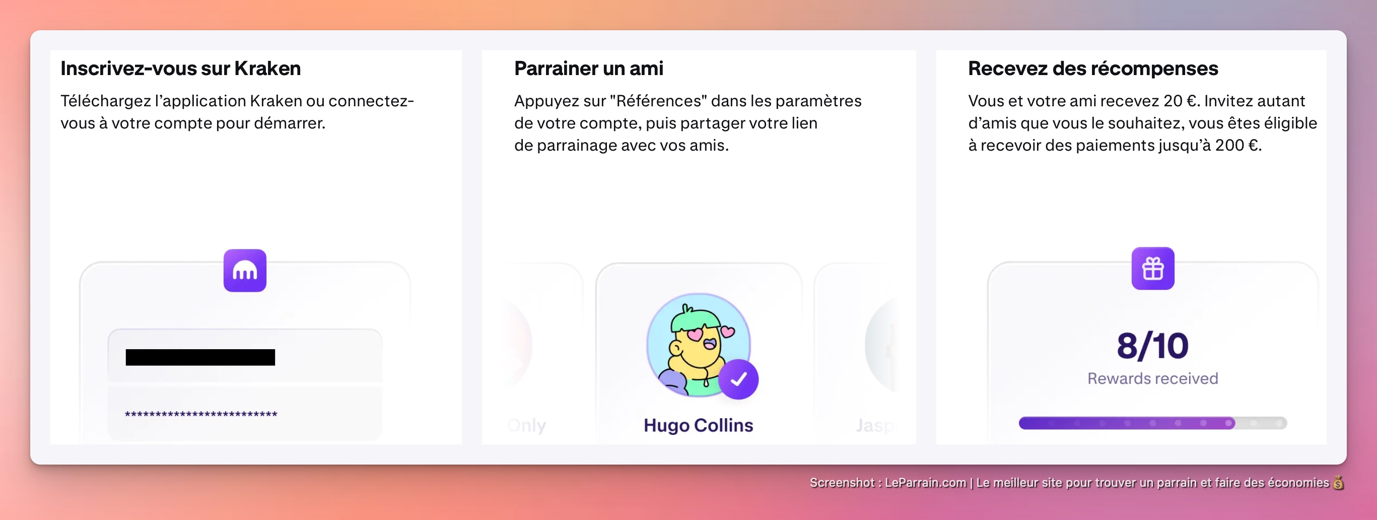 Capture d'écran 3 du programme de parrainage Kraken