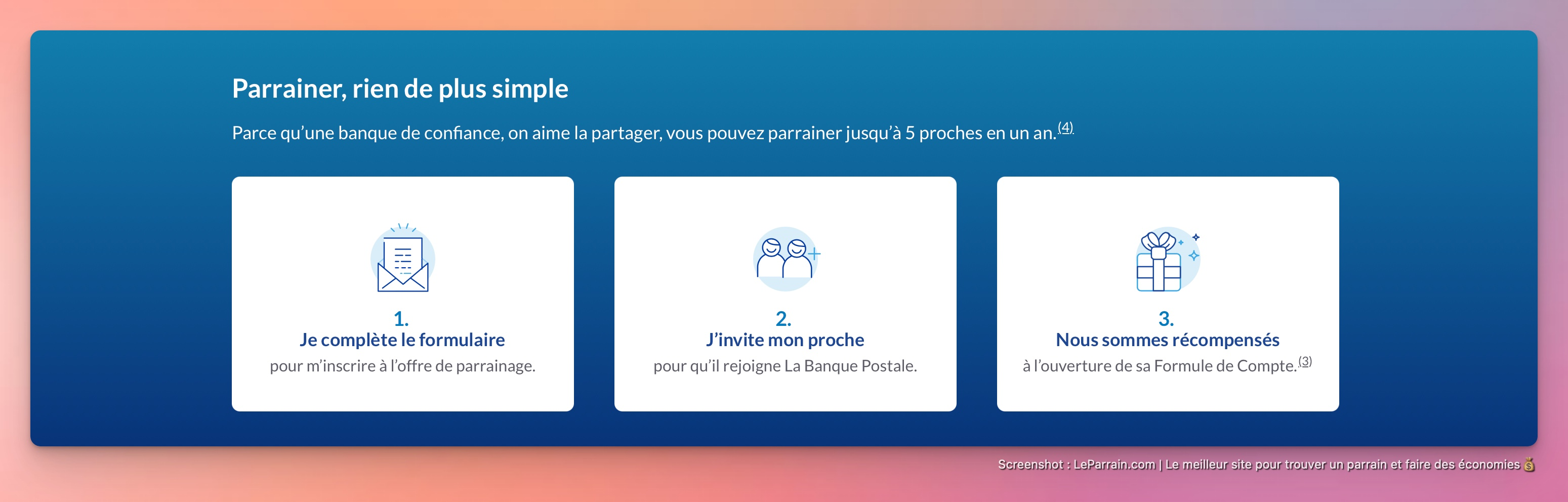 Capture d'écran 2 du programme de parrainage La Banque Postale