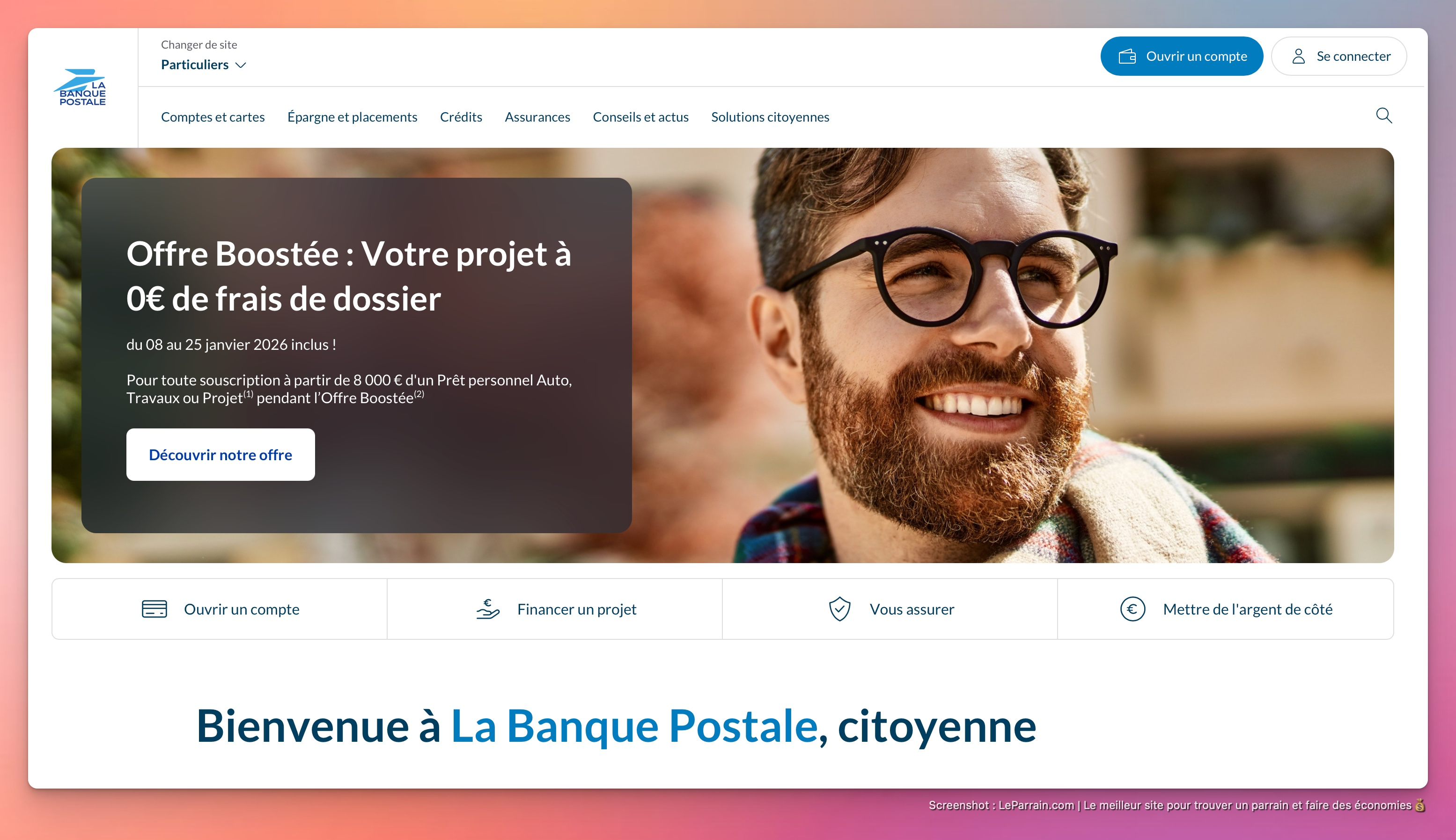Capture d'écran 4 du programme de parrainage La Banque Postale