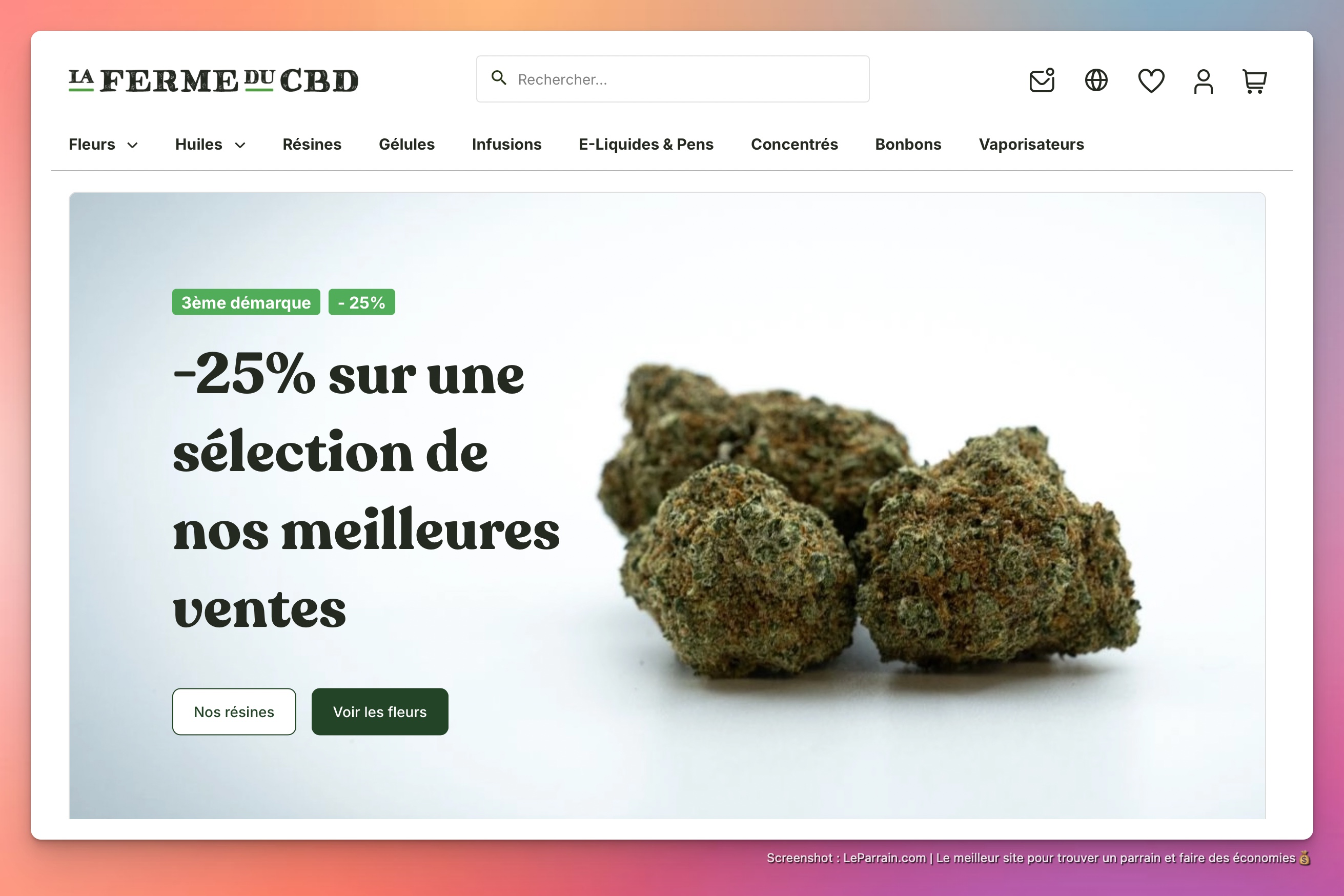 Capture d'écran 2 du programme de parrainage La Ferme du CBD