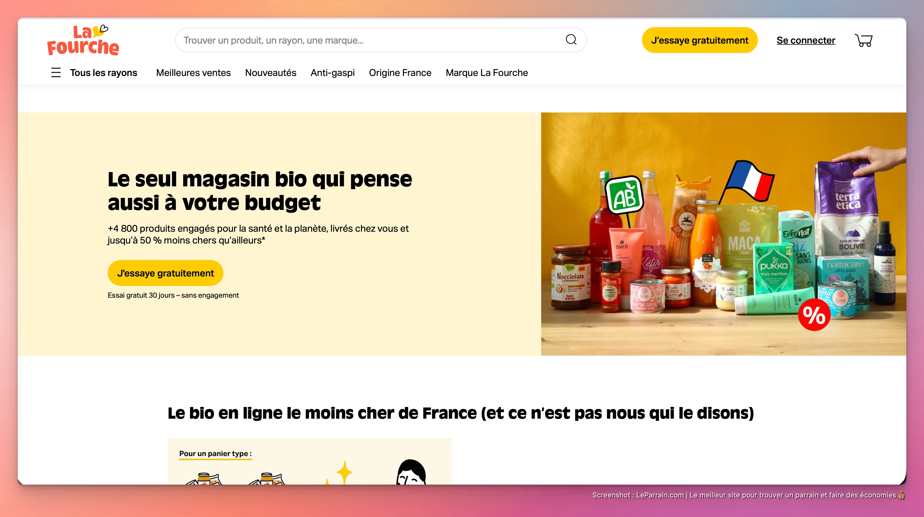 Capture d'écran 2 du programme de parrainage La Fourche