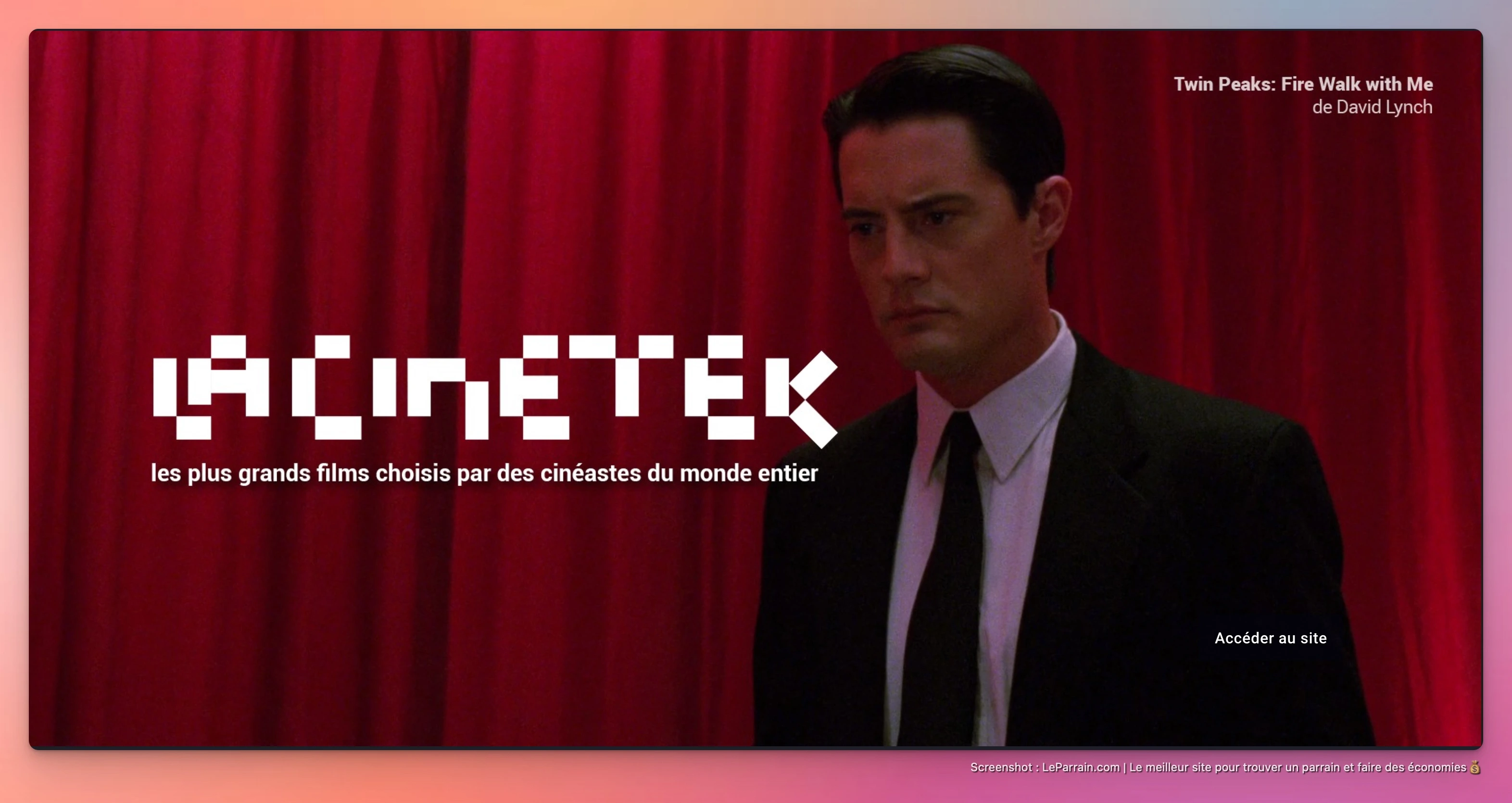 Capture d'écran 2 du programme de parrainage LaCinetek