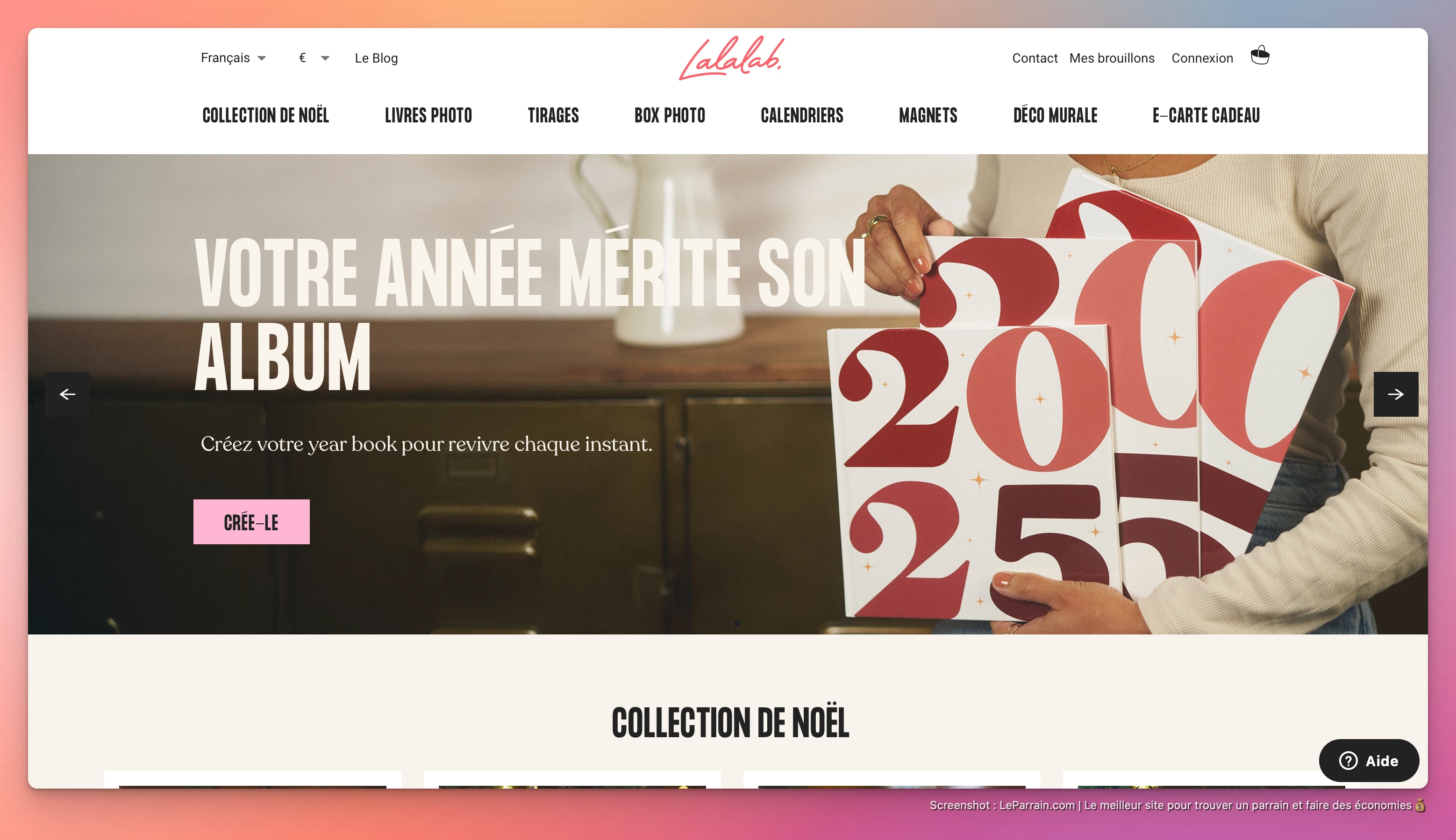 Capture d'écran 1 du programme de parrainage Lalalab