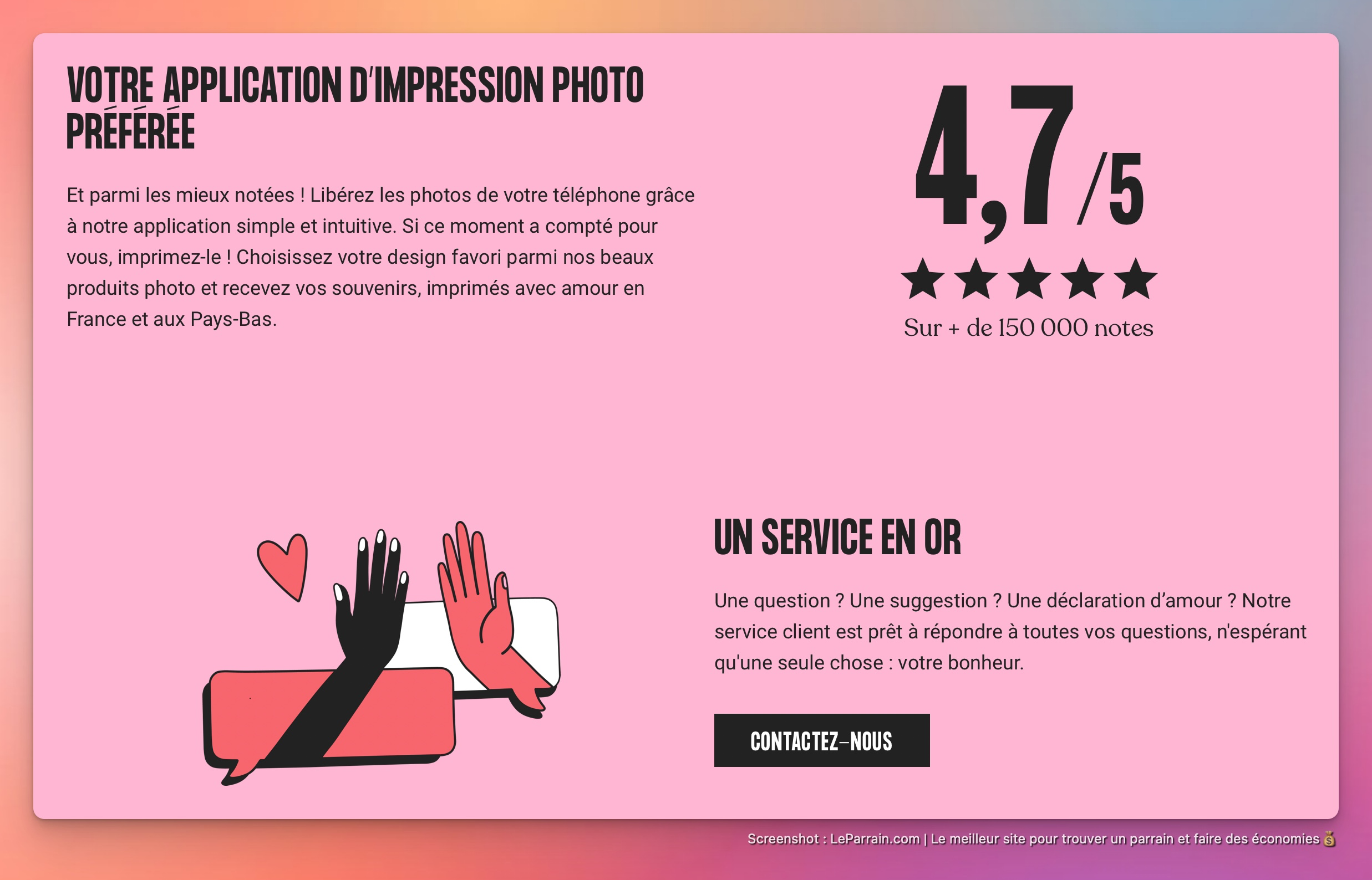 Capture d'écran 3 du programme de parrainage Lalalab