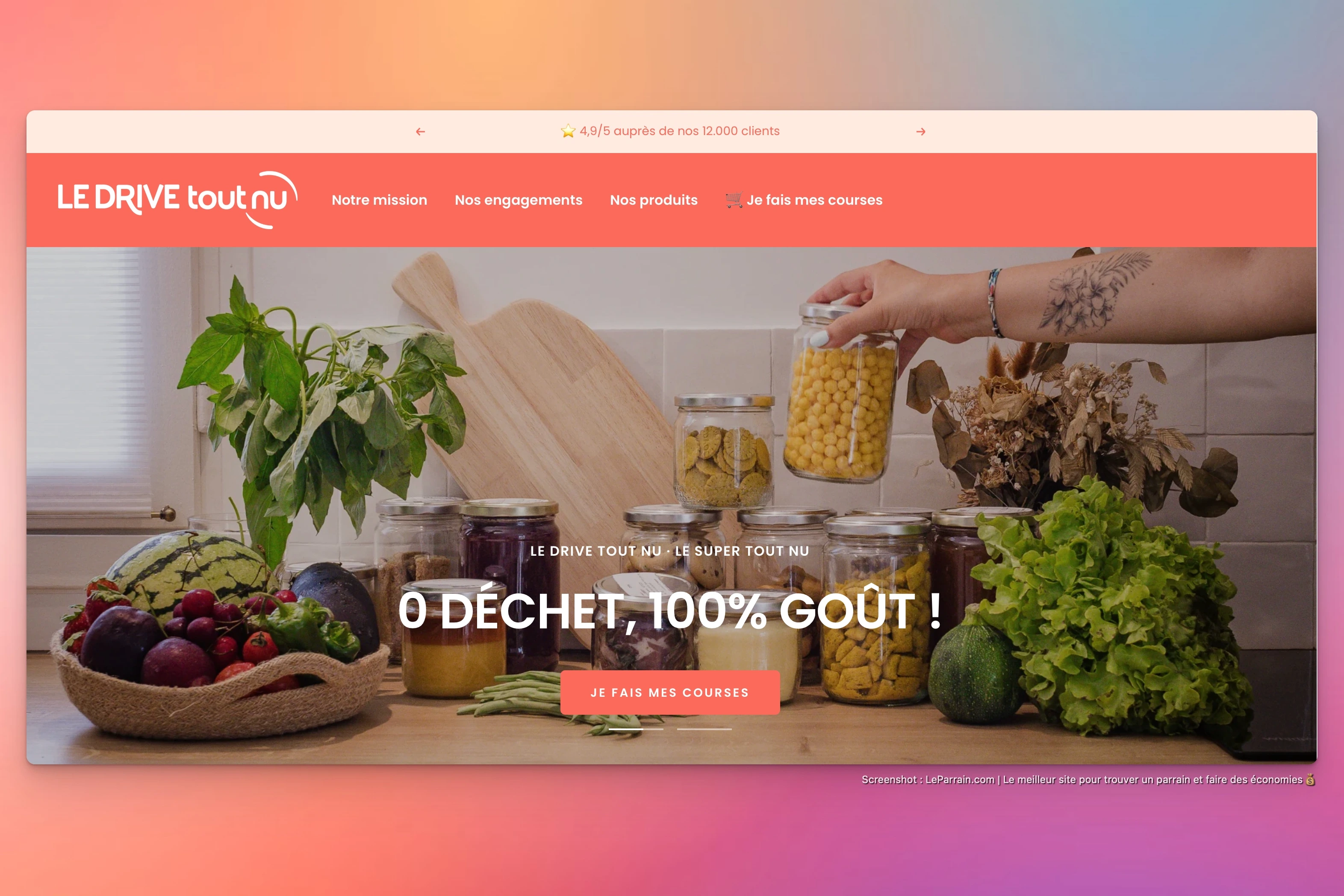 Capture d'écran 2 du programme de parrainage Le Drive Tout Nu