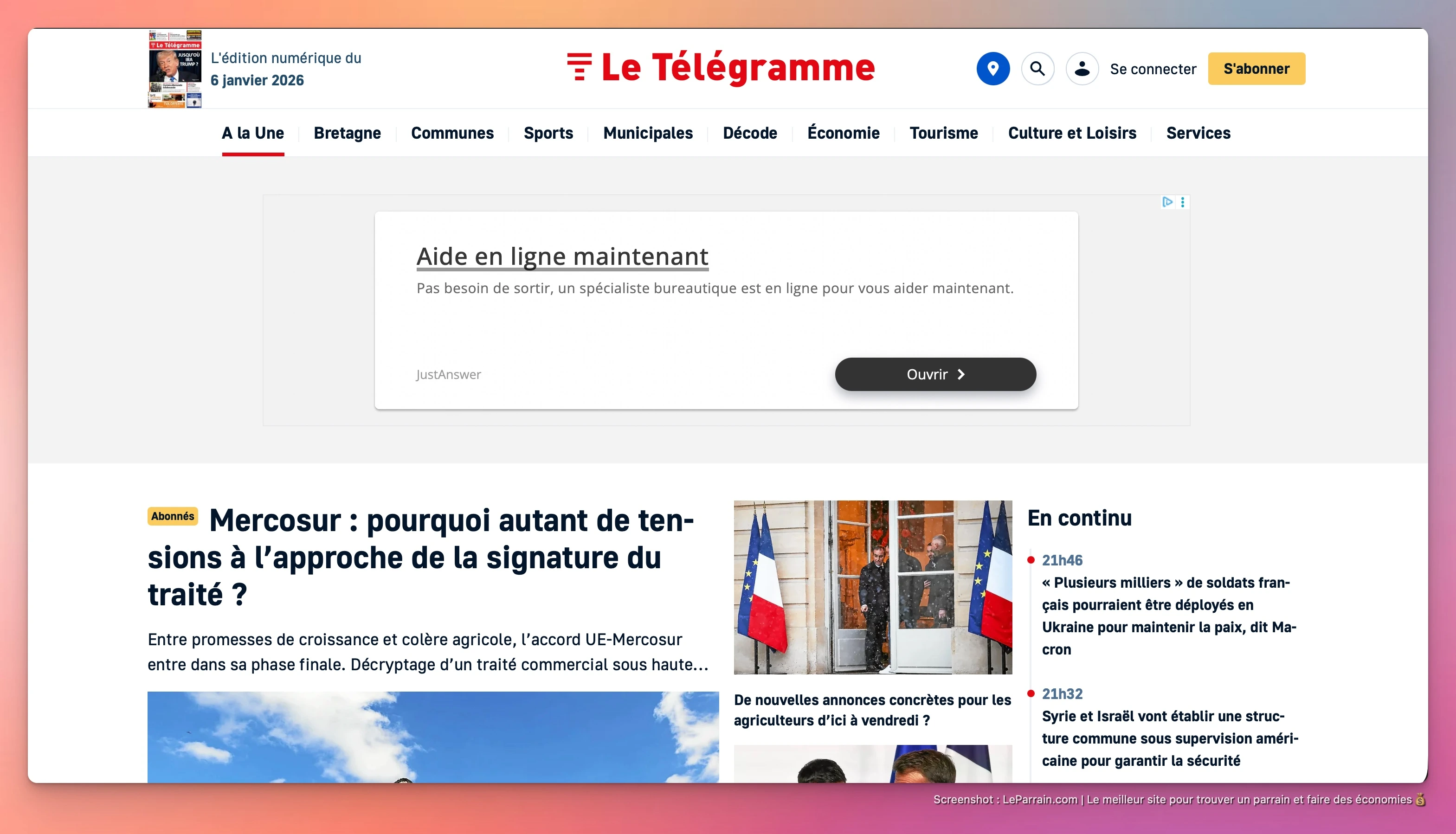Capture d'écran 3 du programme de parrainage Le Télégramme