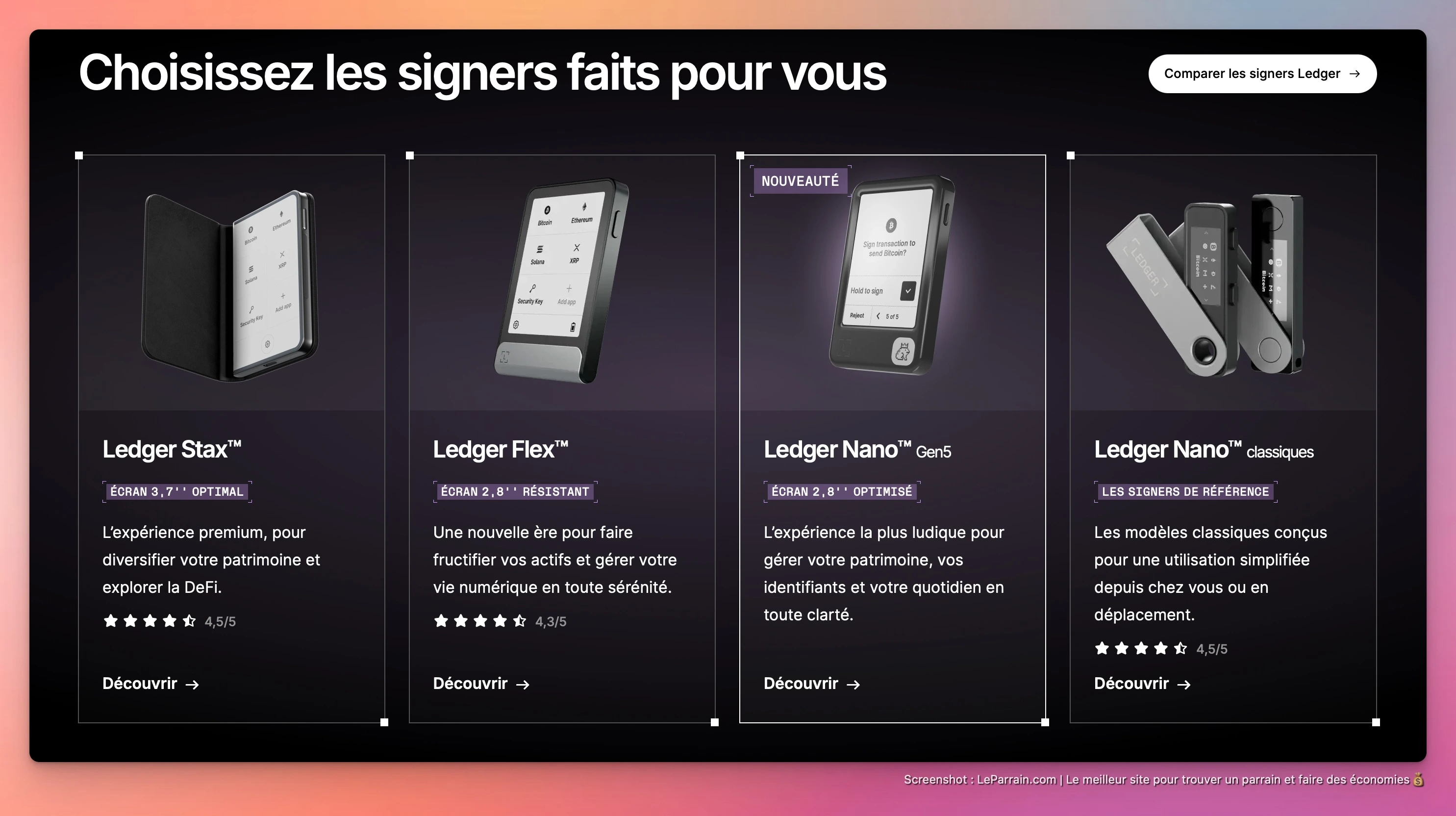 Capture d'écran 3 du programme de parrainage Ledger